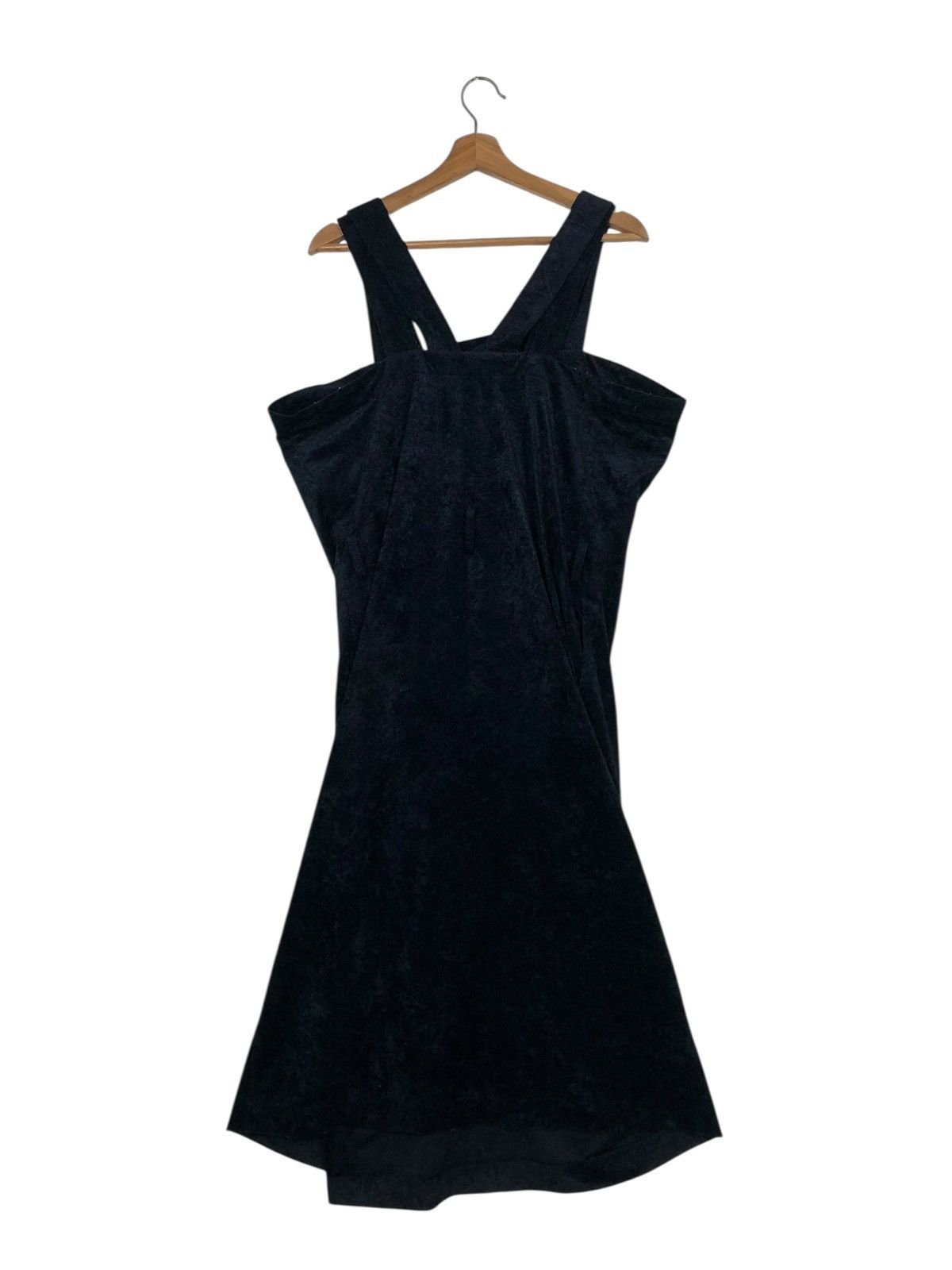 Comme des Garcons 🔥VINTAGE COMME DES GARCONS MIDI DRESS VELVET RICH BLACK Size M / US 6-8 / IT 42-44 - 16 Thumbnail