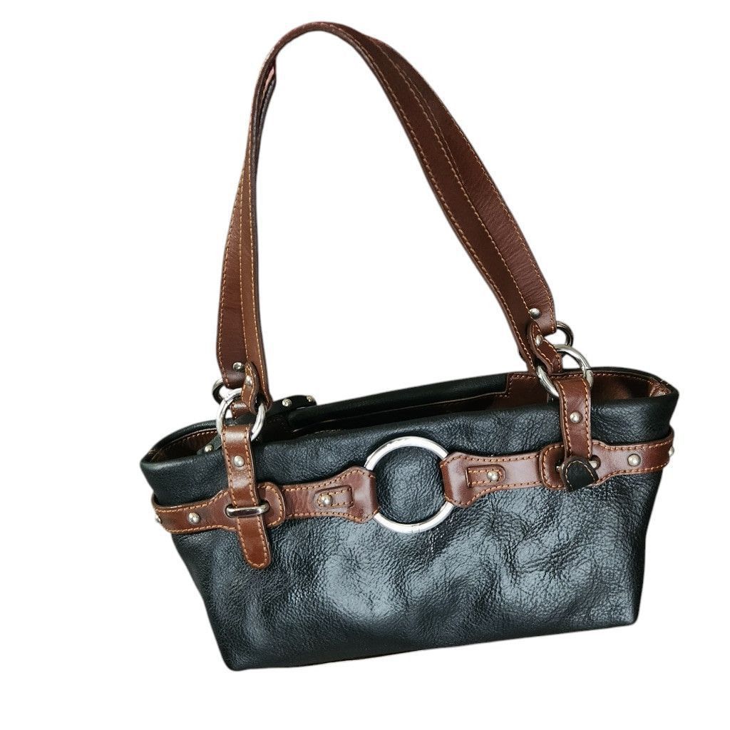 Bosca Bosca Leather Handbag Black and Brown Purse Bag Size ONE SIZE - 1 Thumbnail