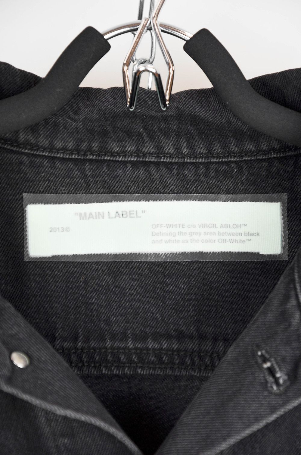 Off-White × Virgil Abloh Off-White Fire Line Do Not Cross Denim Jacket – L Size US L / EU 52-54 / 3 - 9 Thumbnail