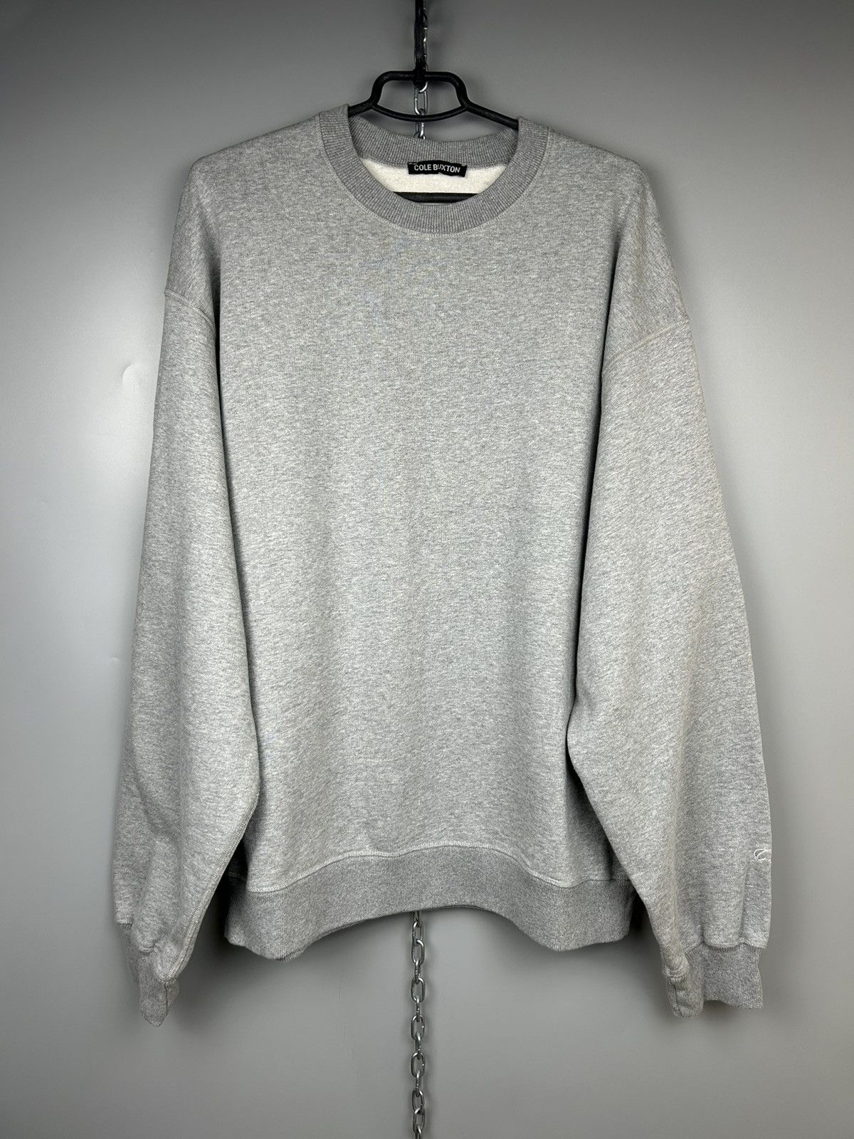 image of Cole Buxton Warm Up Heavyweight Crewneck Sweatshirt in Grey, Men's (Size Large)