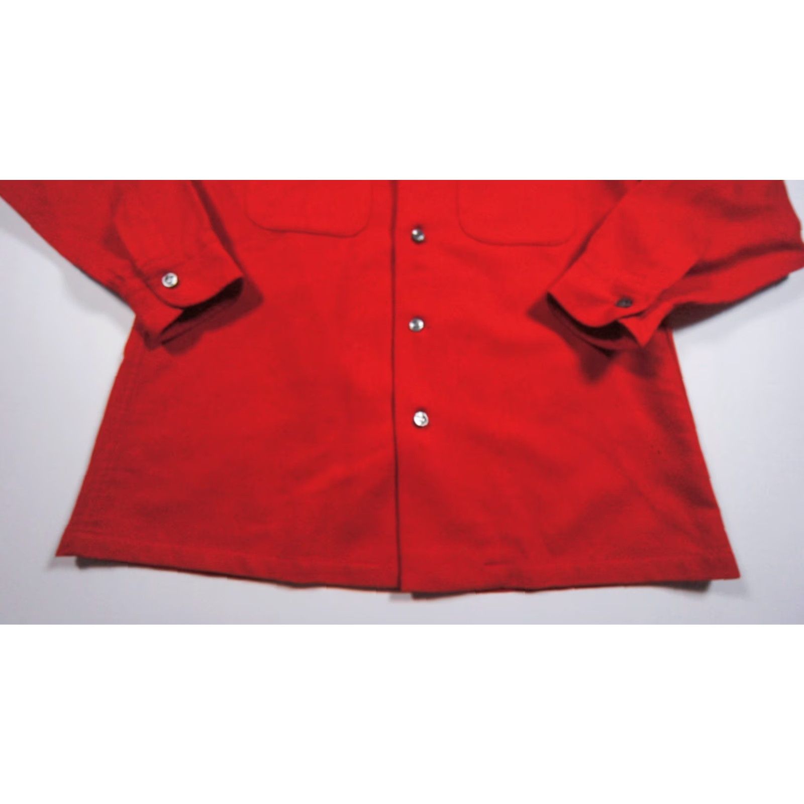 Pendleton VINTAGE Pendleton Shirt Mens Medium Red Wool Flannel 60s Button-Down with Pockets Moth Holes FLAWS*** Size US M / EU 48-50 / 2 - 3 Thumbnail