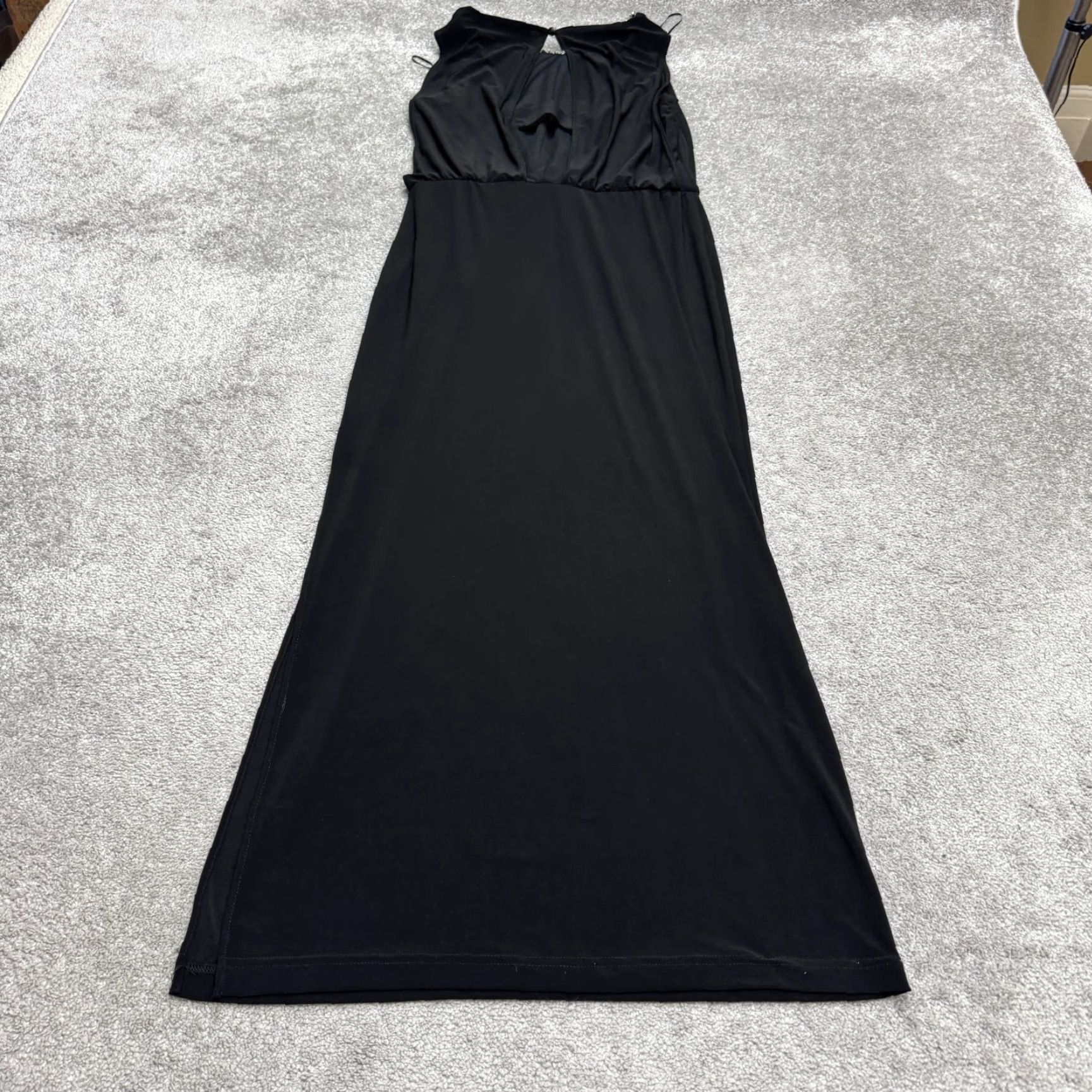 Vintage VINTAGE R&M Richards Maxi Dress Formal Sleeveless Black 8 Women Chiffon Rhinestone Embellished Size M / US 6-8 / IT 42-44 - 2 Thumbnail