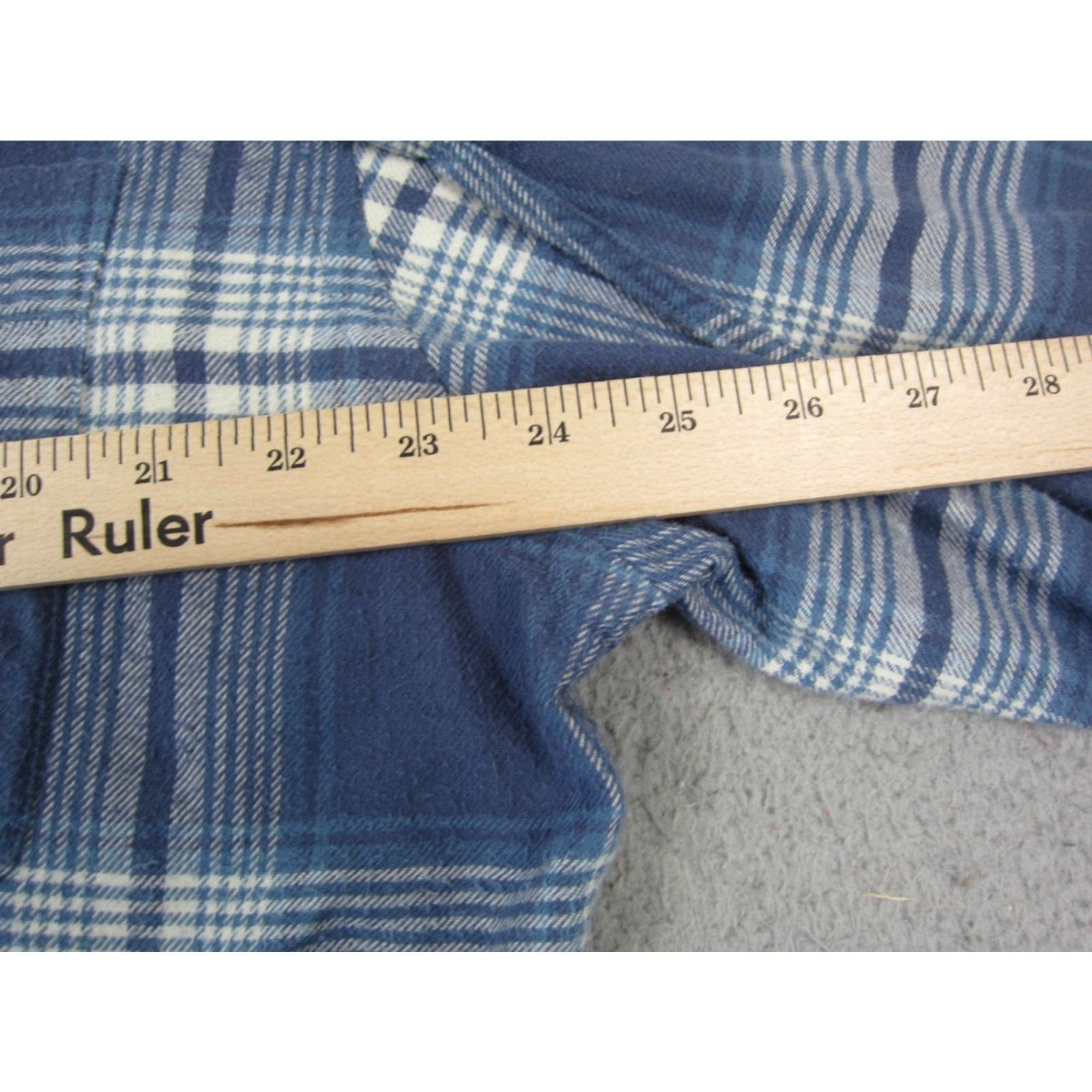 Lands' End VINTAGE Lands' End Shirt Adult XL Blue Plaid Flannel Cotton Mens 90s Button-Up Long Sleeve Collar Down 90s Theme Pockets Size US XL / EU 56 / 4 - 7 Thumbnail