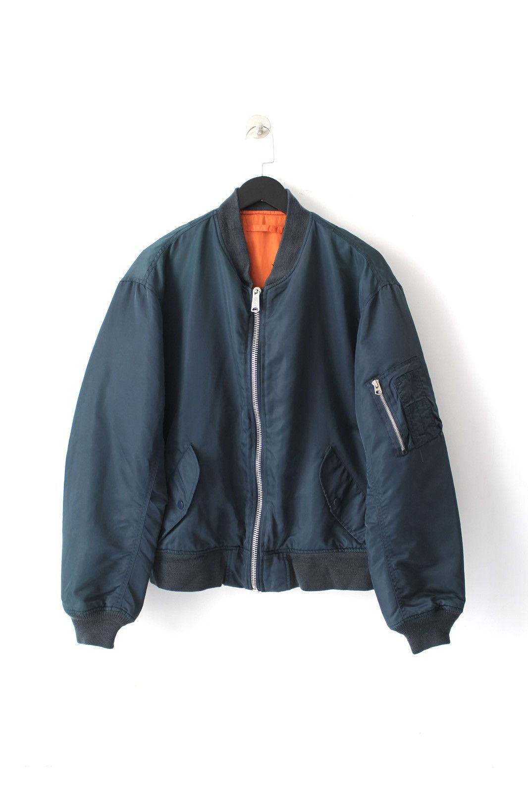 Vintage 2000S JAPANESE MADE MA-1 FLIGHT BOMBER JACKET – TEAL NAVY Size US L / EU 52-54 / 3 - 1 Thumbnail