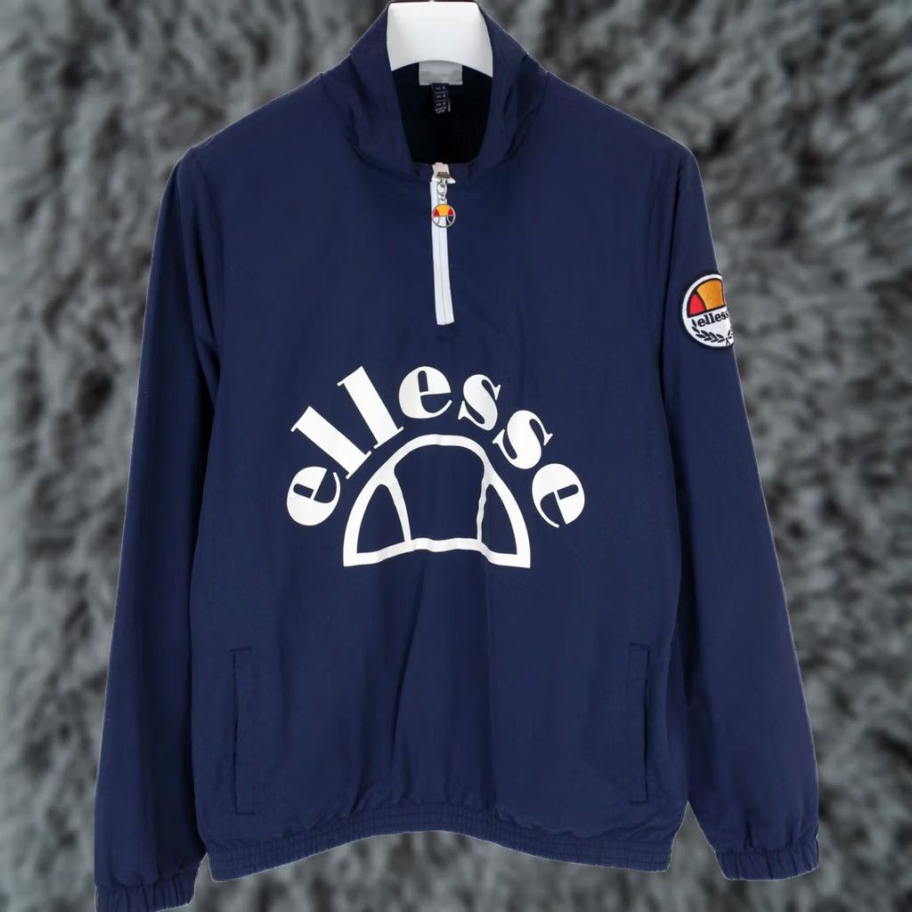 Ellesse Ellesse Junio Anorak Jacket Men's SMALL Blue Half Zip Collar Lightweight Size US S / EU 44-46 / 1 - 1 Thumbnail