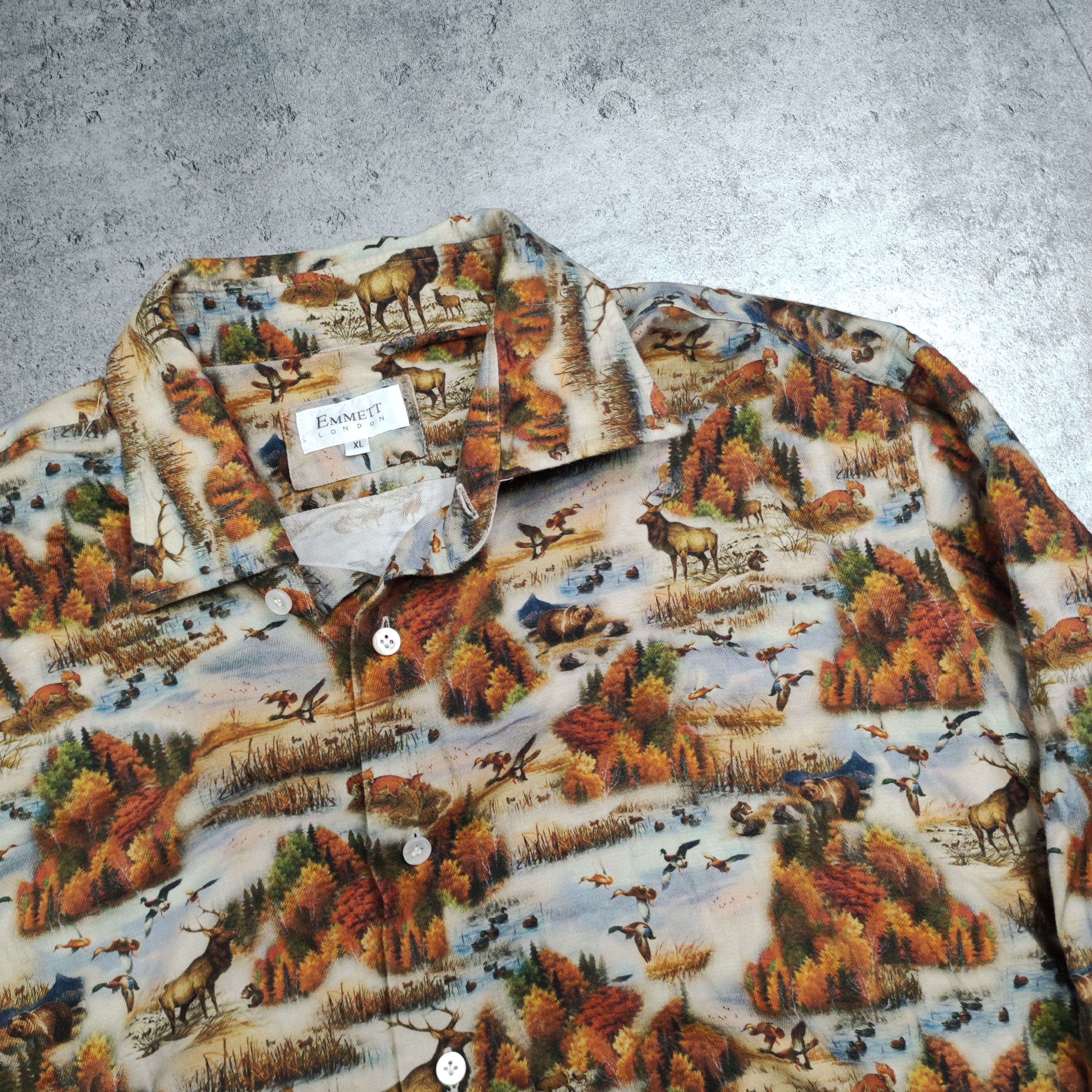 Emmett × Vintage Vintage RARE Emmett London Alaska USA Full Print Shirt Size US XL / EU 56 / 4 - 5 Thumbnail