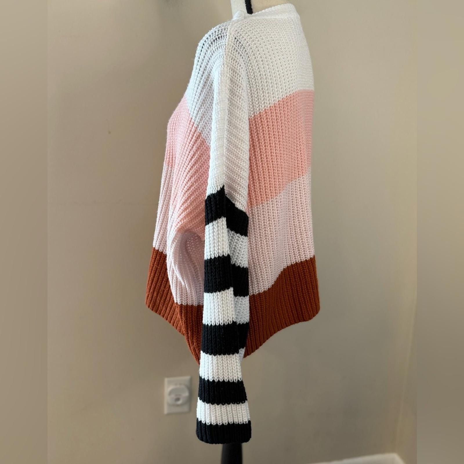 Other C+D+M roomy striped knit sweater white pink rust black SZ SM Size S / US 4 / IT 40 - 3 Thumbnail