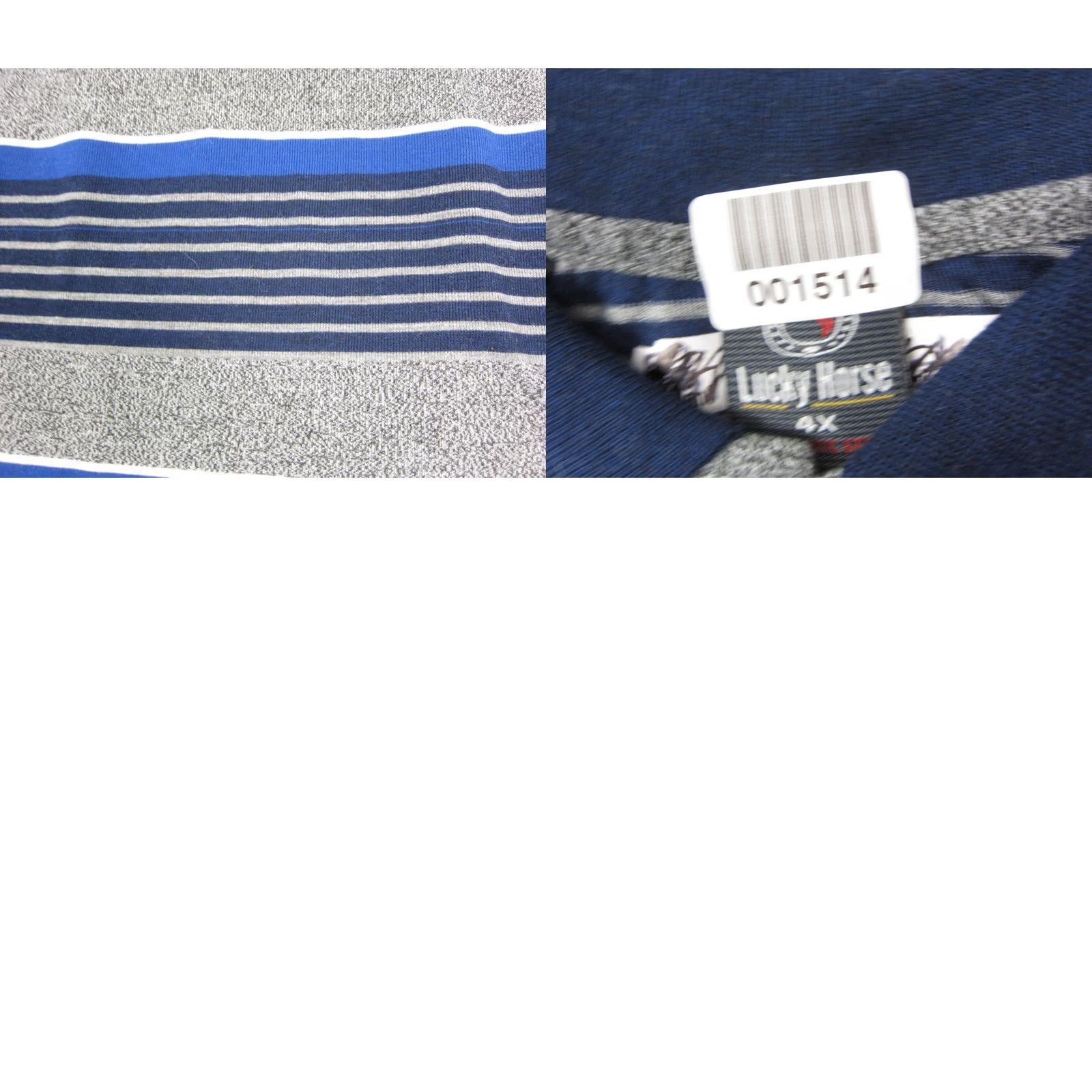 Vintage Lucky Horse Polo Shirt Mens XL 4X Striped Blue Golfing Long Sleeve Hard-wearing Casual Polo Shirt Size US XXL / EU 58 / 5 - 10 Thumbnail