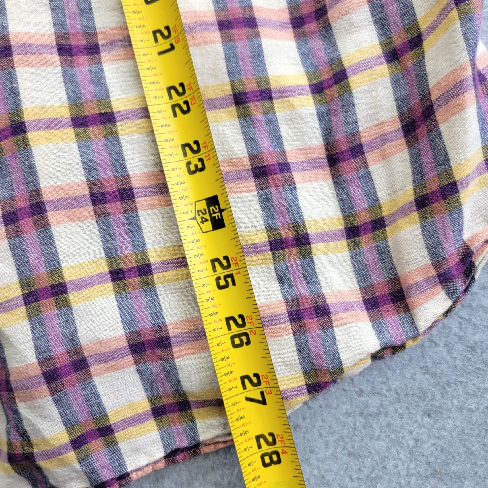J.Crew J.Crew Shirt Mens M Multicolor Plaid Linen Cotton Button-Down Tailored Size US M / EU 48-50 / 2 - 5 Thumbnail