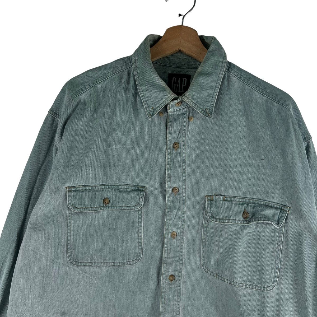 Gap 🔥90’s VTG CHAMBREY SHIRTS JACKET GAP WORKER Size US L / EU 52-54 / 3 - 4 Thumbnail