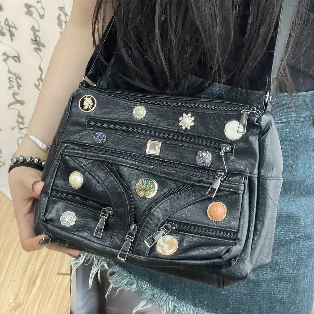 Other Black PU Leather Patchwork Crossbody Bag Size ONE SIZE - 5 Thumbnail