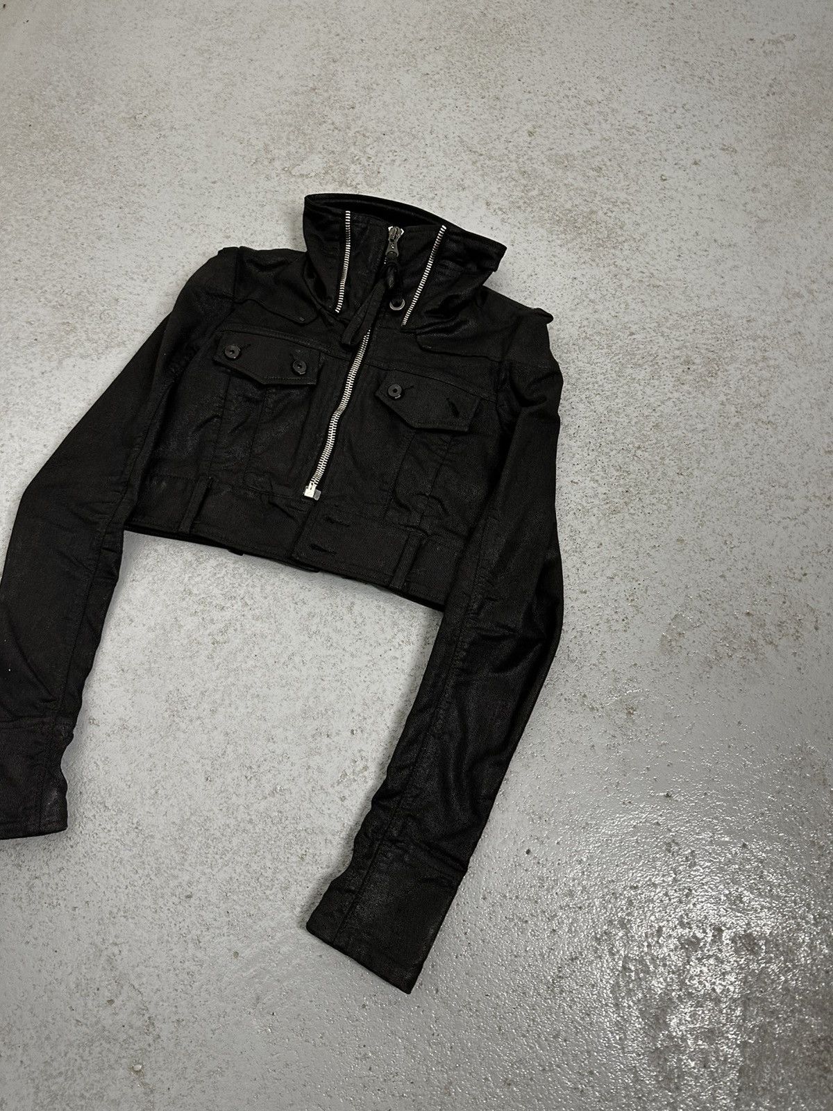 Diesel Vintage 00s Diesel Raw Denim Wide High Neck Jacket Size S / US 4 / IT 40 - 4 Thumbnail