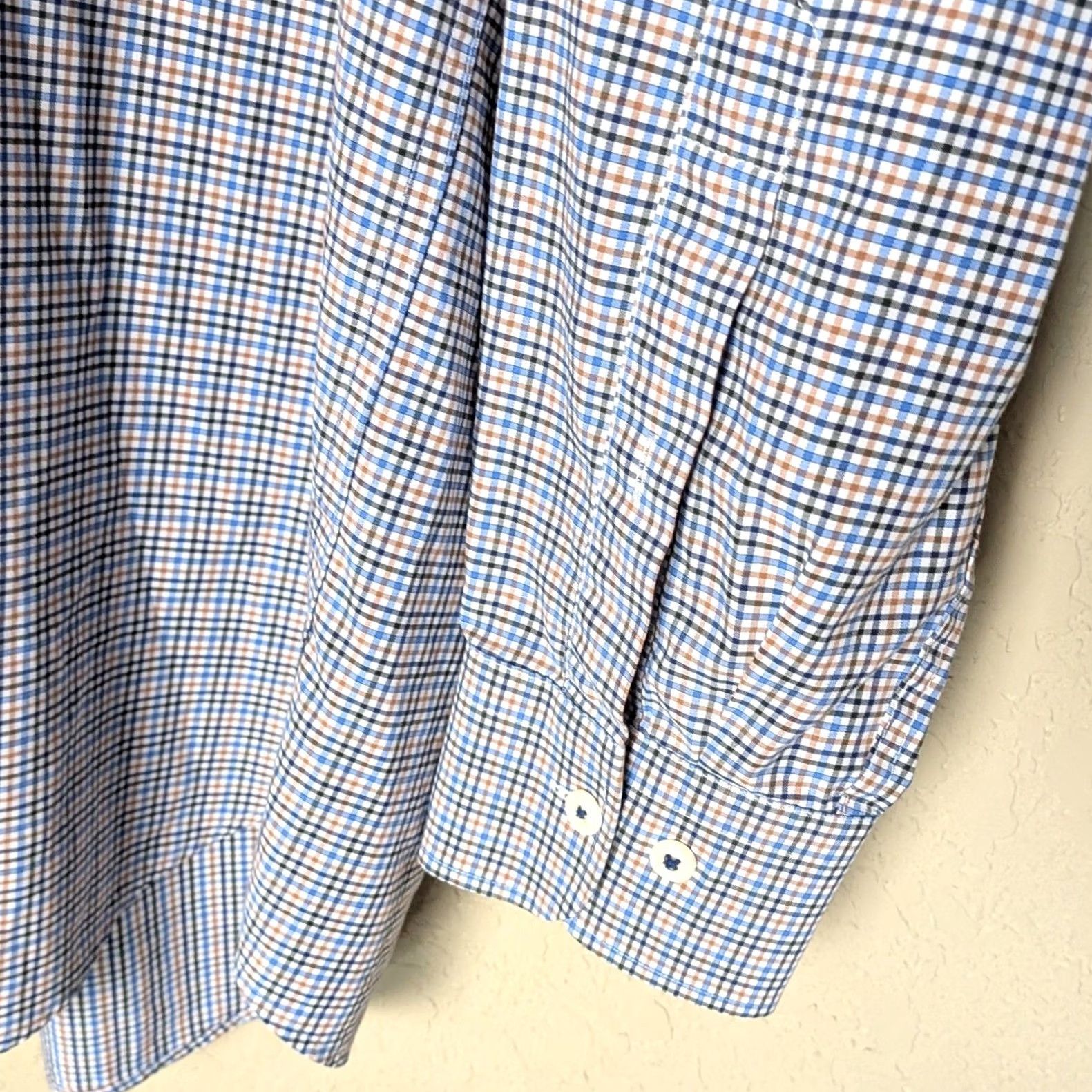 Peter Millar Peter Millar Shirt Size L Blue Rust Cotton Check Button-Up Mens Size US L / EU 52-54 / 3 - 5 Thumbnail