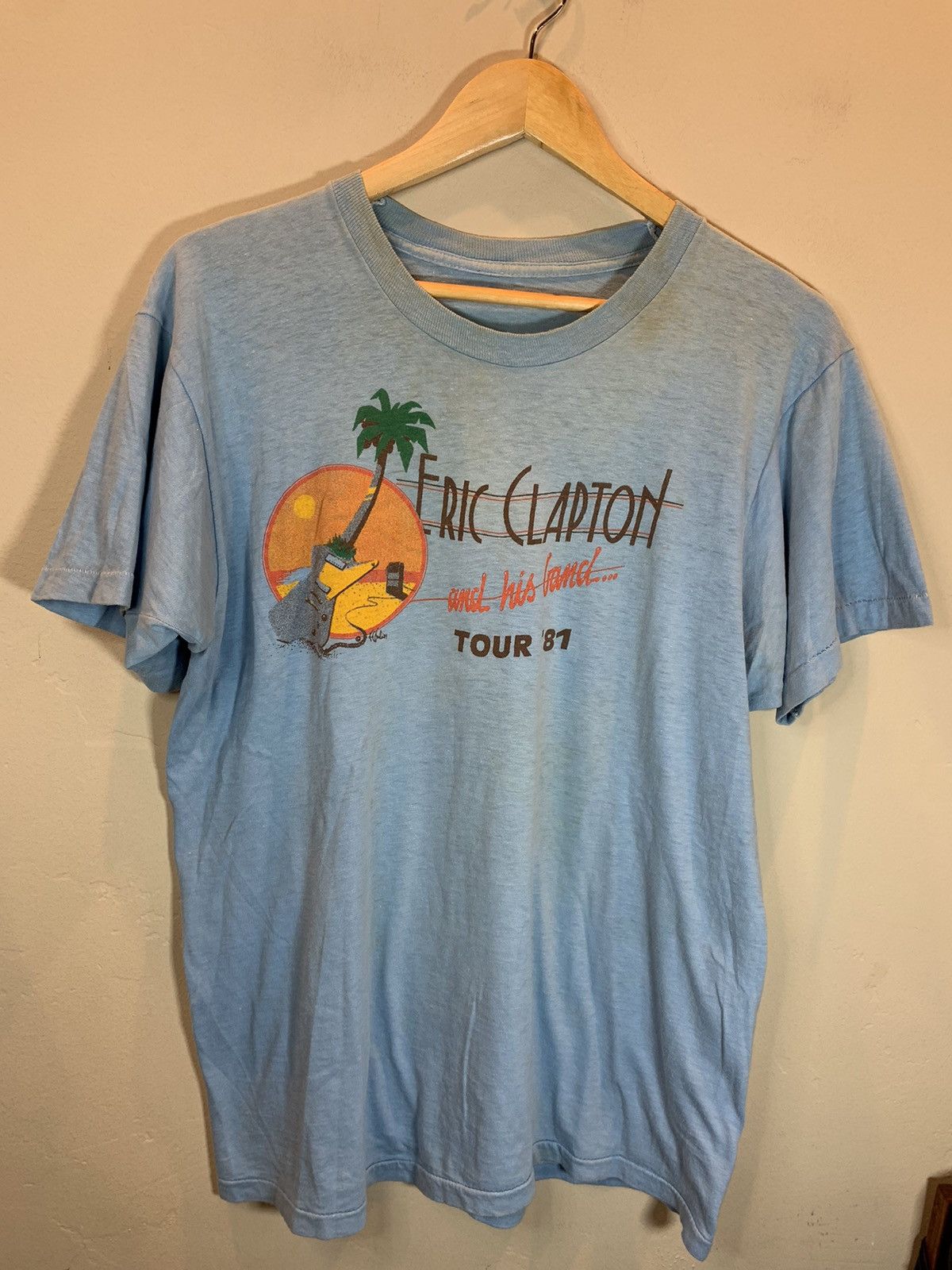 Band Tees × Vintage *RARE* Vintage 1981 Eric Clapton Single Stitch Tour T-Shirt Size US L / EU 52-54 / 3 - 1 Thumbnail
