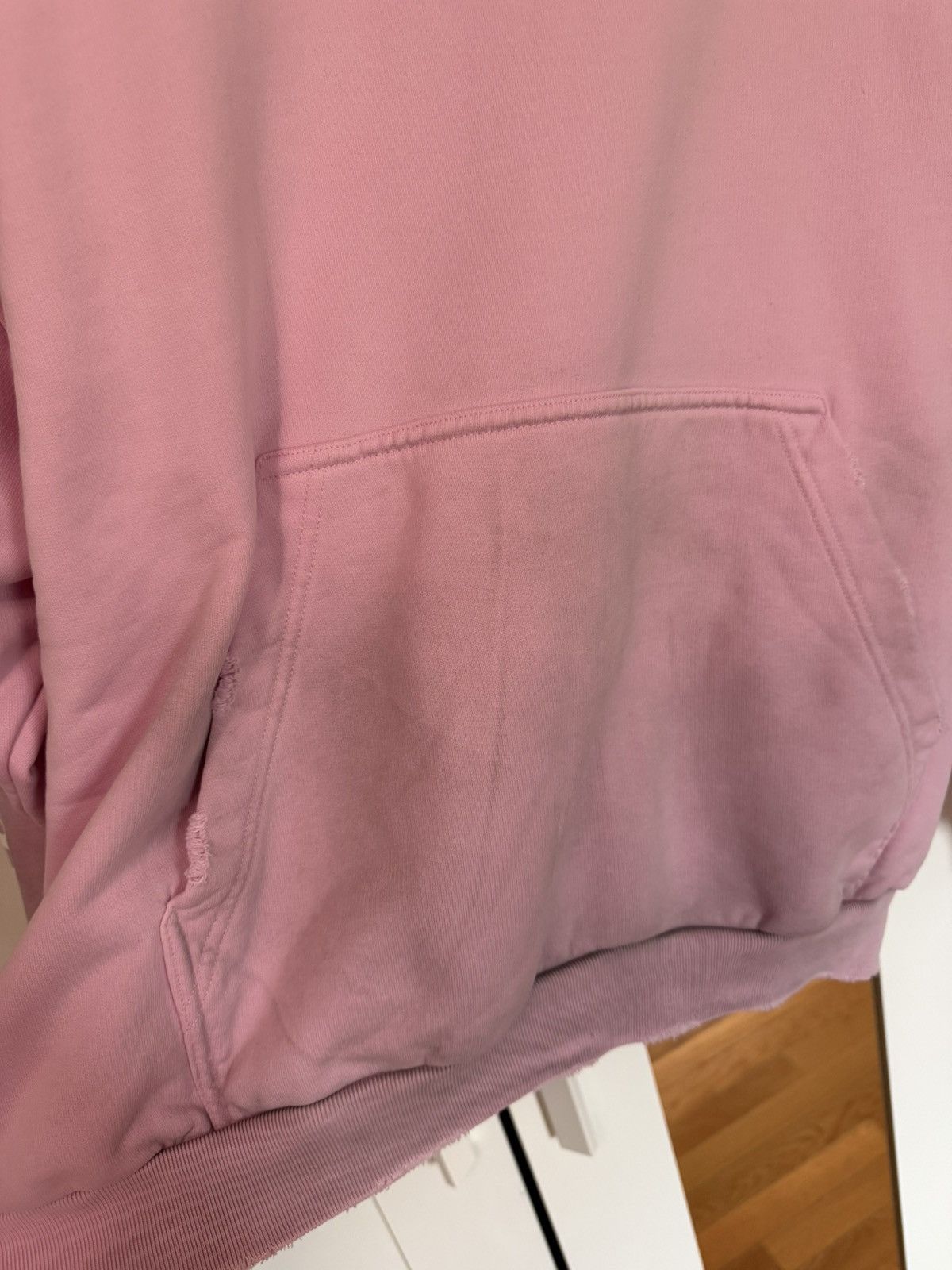 Balenciaga Balenciaga Pink Gothic Old English Logo Distressed Hoodie Size US S / EU 44-46 / 1 - 4 Thumbnail