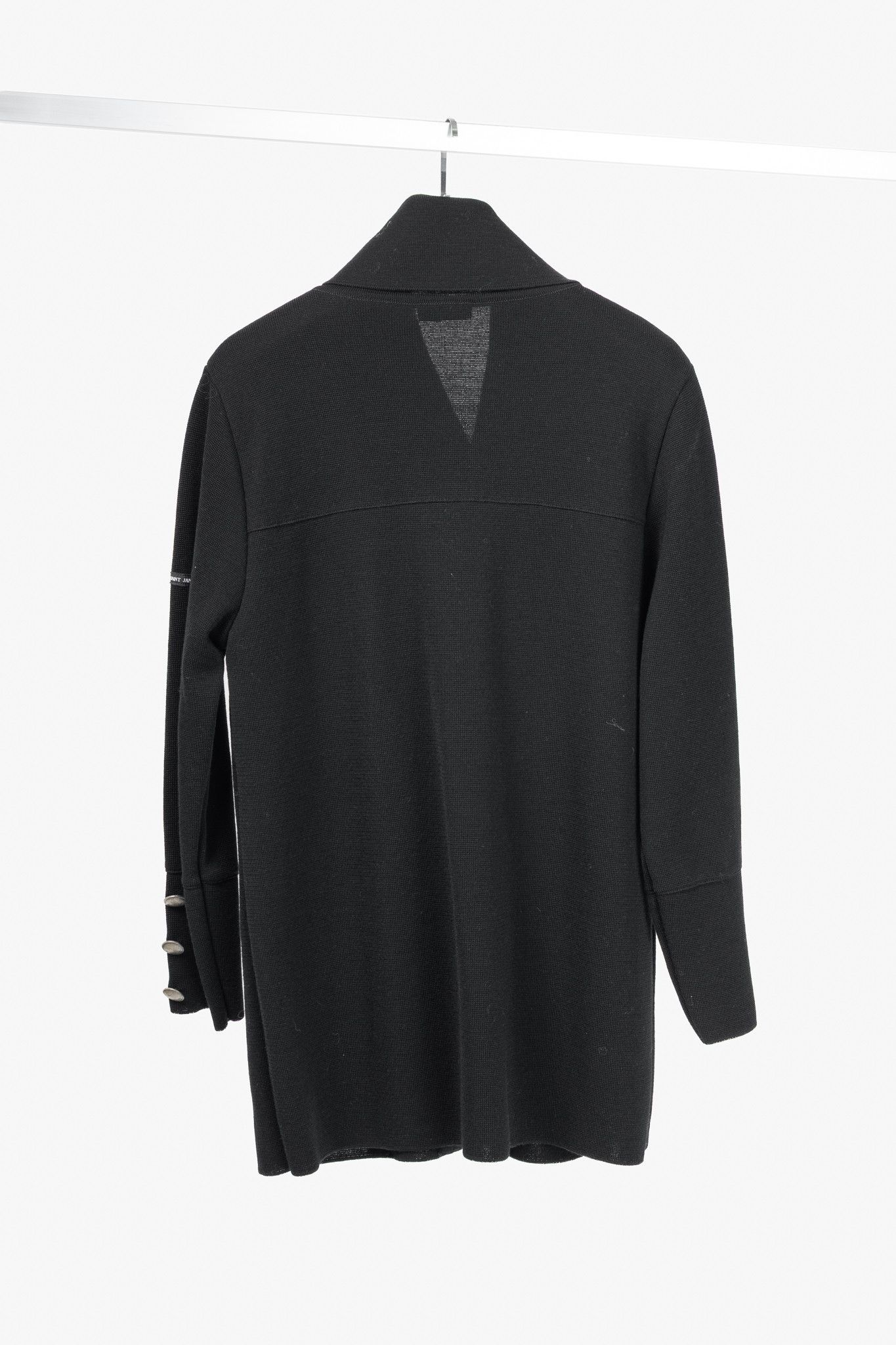 Saint James Saint James Black Wool Collared Cardigan Size L / US 10 / IT 46 - 2 Thumbnail