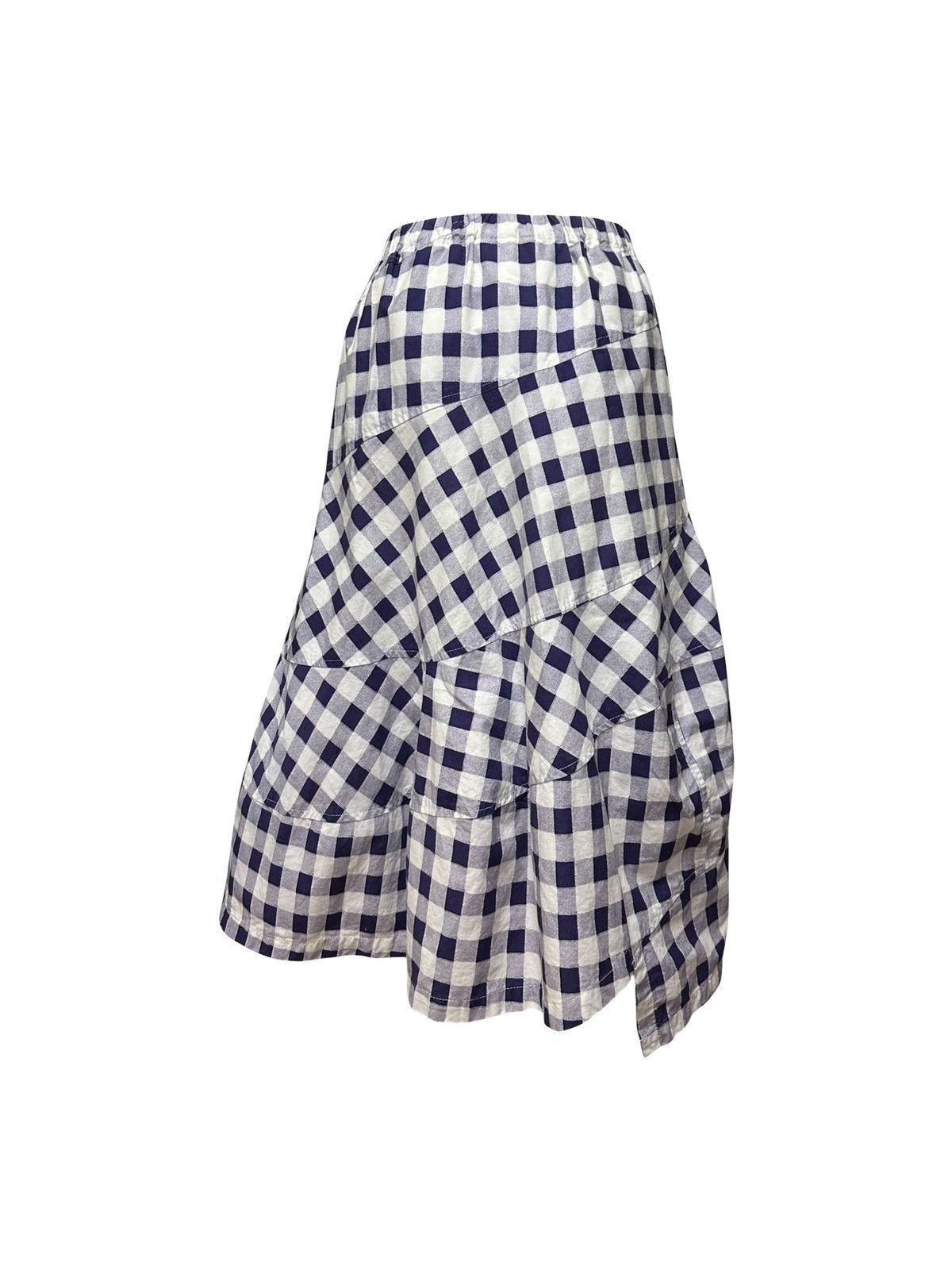 Tricot Comme des Garcons TRICOT COMME DES GARÇONS Gingham Check Asymmetric Midi Skirt Size 27" / US 4 / IT 40 - 2 Thumbnail