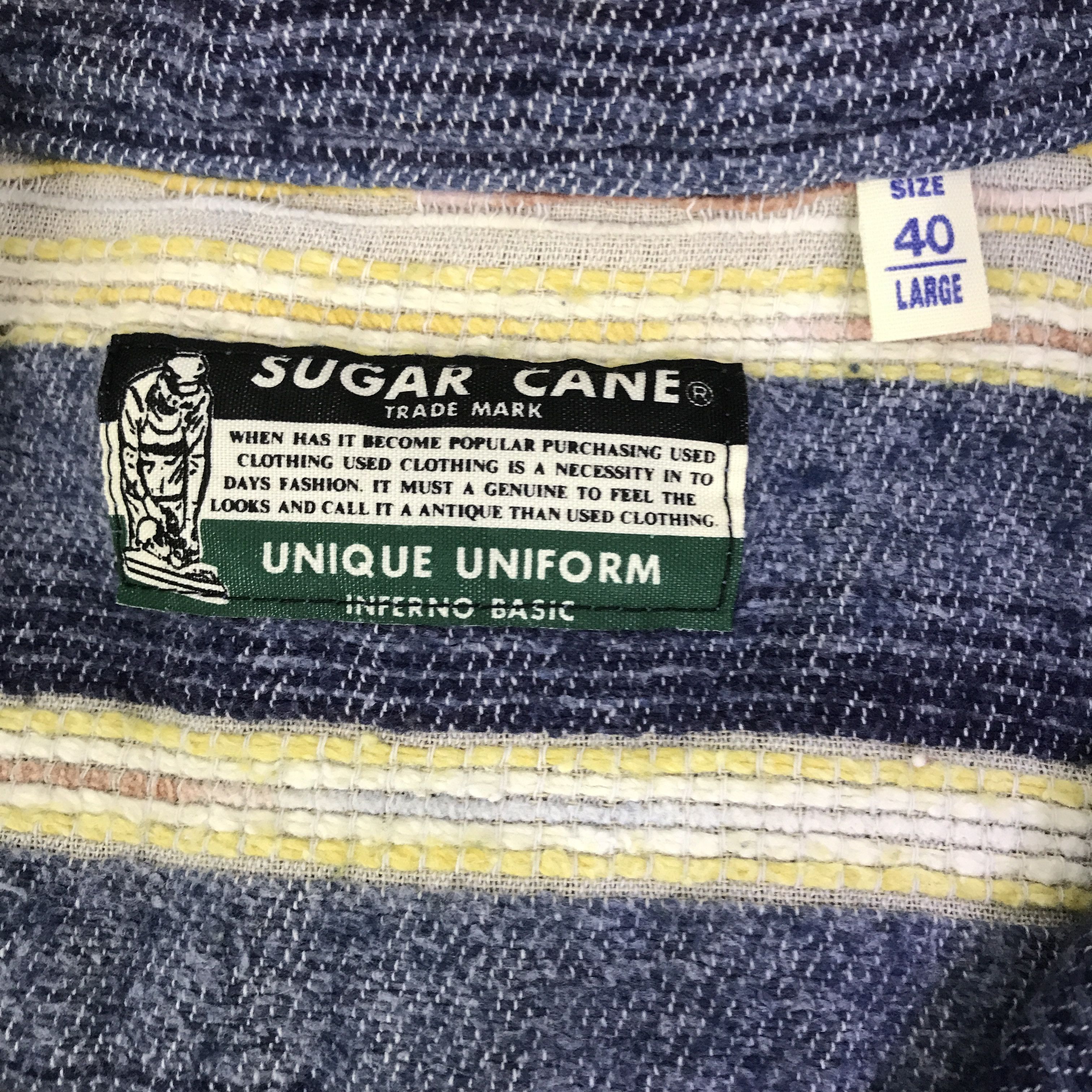 Sugar Cane Sugar Cane Stiped Button Japan jacket K100B14 Size US L / EU 52-54 / 3 - 9 Thumbnail