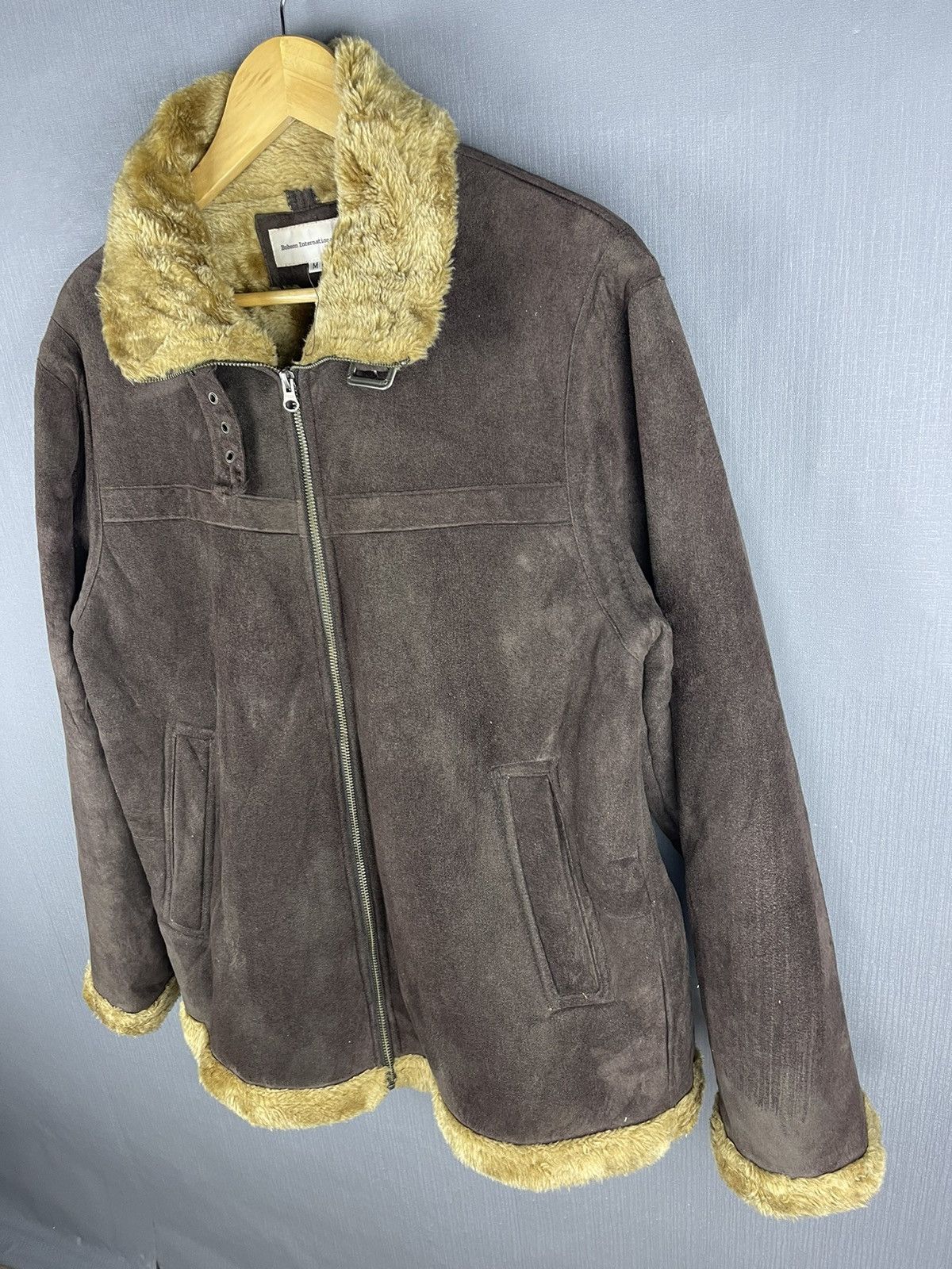 Vintage VTG BOBSON INTERNATIONAL Sherpa Lined Suede Leather Jacket Size US L / EU 52-54 / 3 - 5 Thumbnail