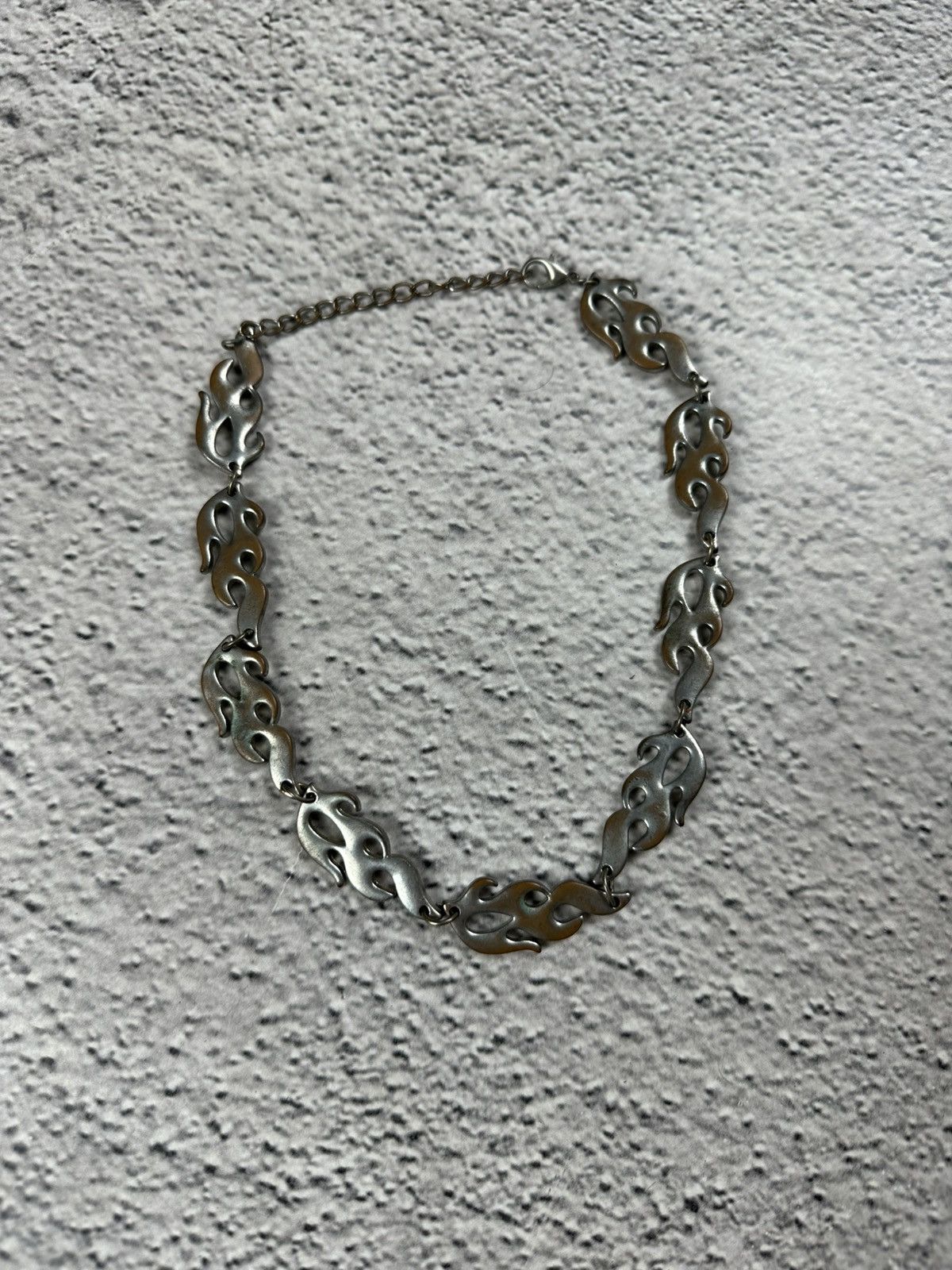 Japanese Brand Crazy Y2K Fire Chain SK8 Opium Gothic Metal Style Rock Punk Size ONE SIZE - 3 Thumbnail