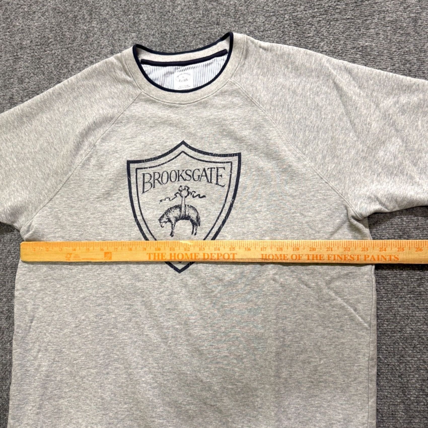 Brooks Brothers Brooks Brothers Brooksgate short-sleeve sweatshirt Mens XL Heather Grey Y2K Size US XL / EU 56 / 4 - 4 Thumbnail