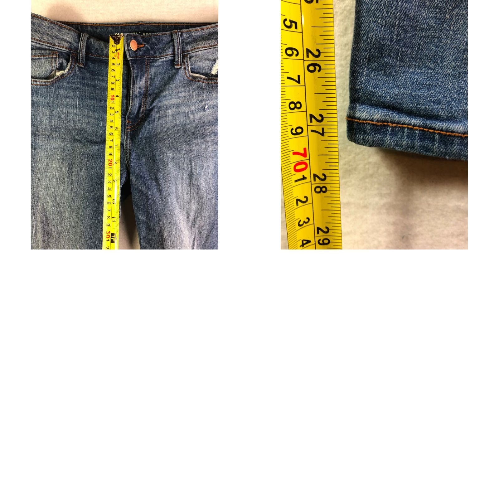 Old Navy Old Navy Rockstar Jeans Distressed Mid Rise Juniors Size 8 28x27 Blue Denim Women/Men’s? Size 30" / US 8 / IT 44 - 8 Thumbnail