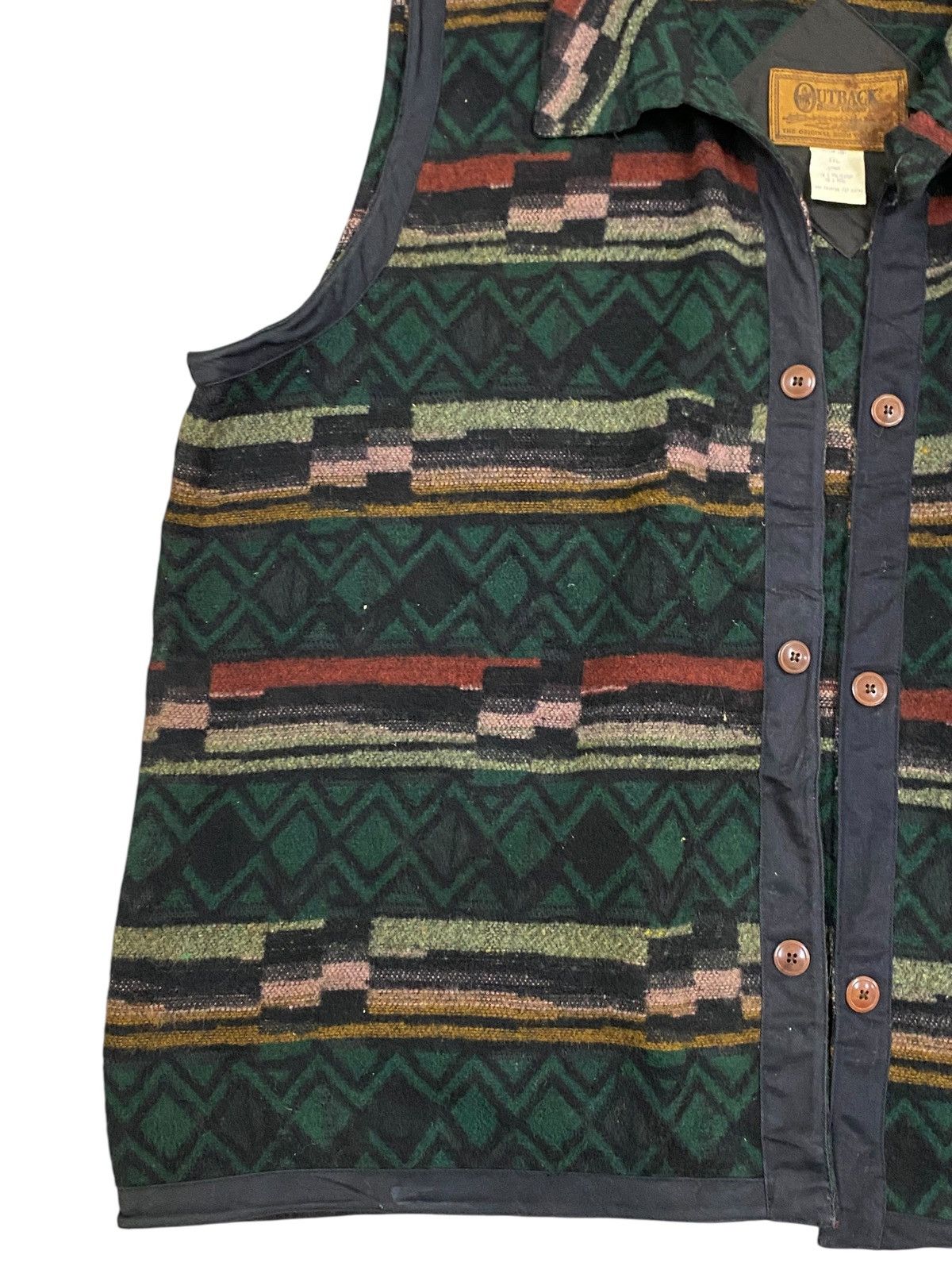 Vintage Outback Trading Co. Wool Blend Vest – Western Aztec Pattern Size US XXL / EU 58 / 5 - 4 Thumbnail
