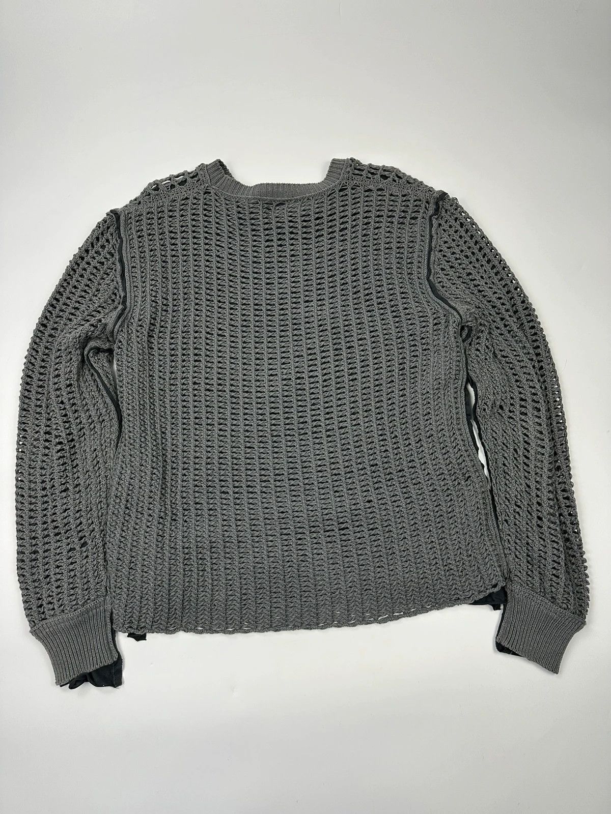 Dolce & Gabbana Dolce & Gabbana 00’s Net Double Layer Knit Grey Sweater Size US L / EU 52-54 / 3 - 6 Thumbnail