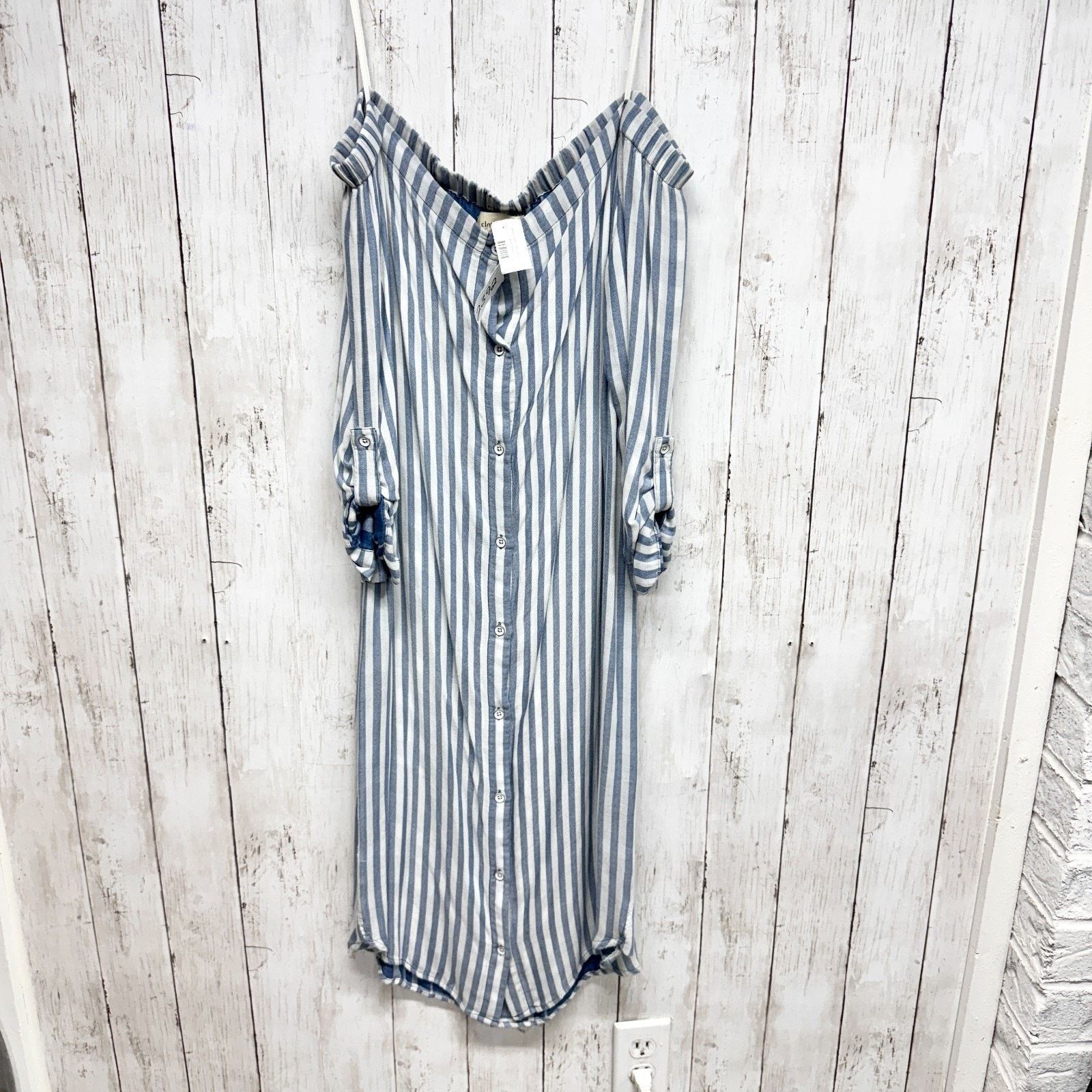 Other Cloth & Stone Dress Sz Small Off Shoulder Button Front Midi Size S / US 4 / IT 40 - 1 Thumbnail