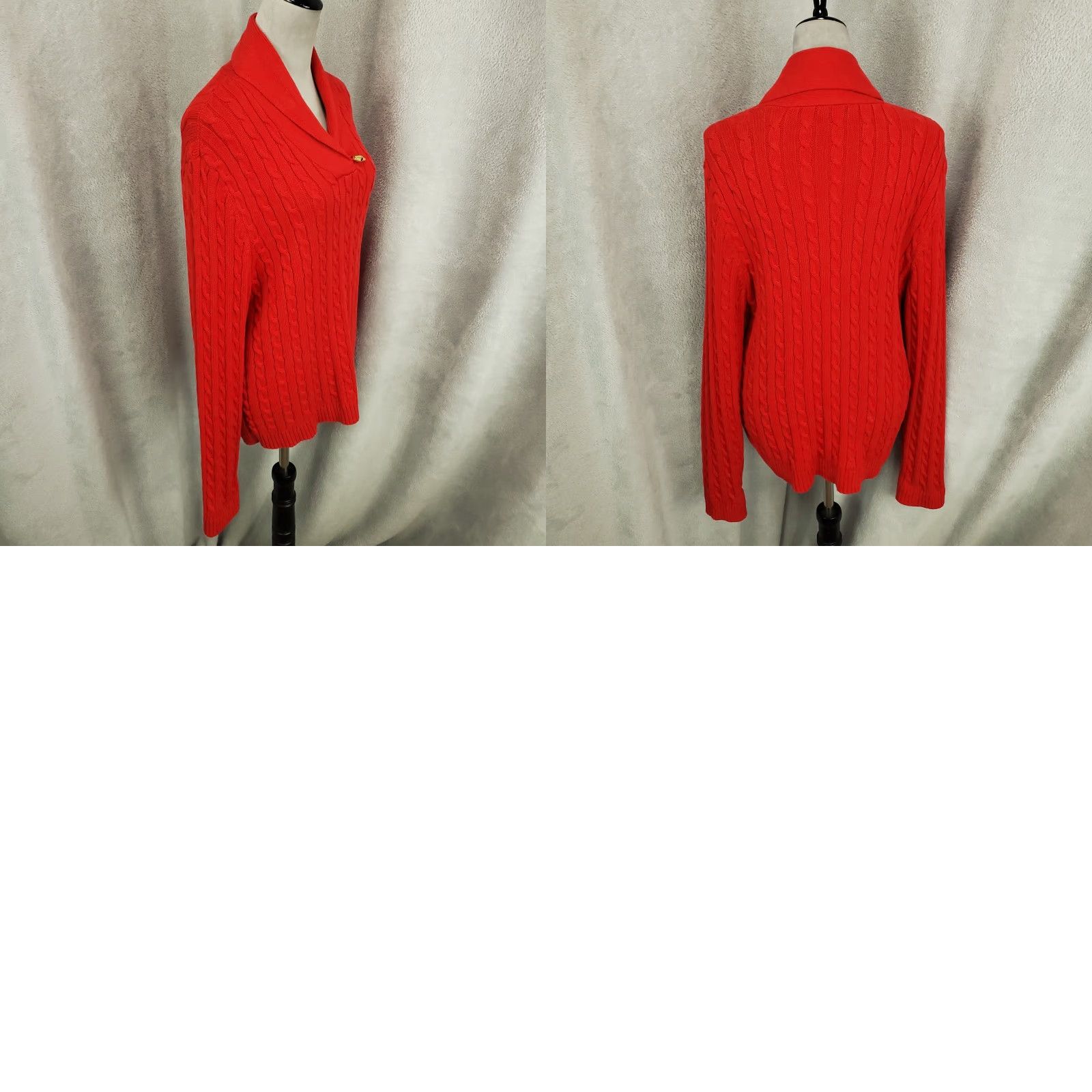 Ralph Lauren Ralph Lauren Sweater Womens XL Red Cable Knit Shawl Neck Long Sleeve Size XL / US 12-14 / IT 48-50 - 8 Thumbnail