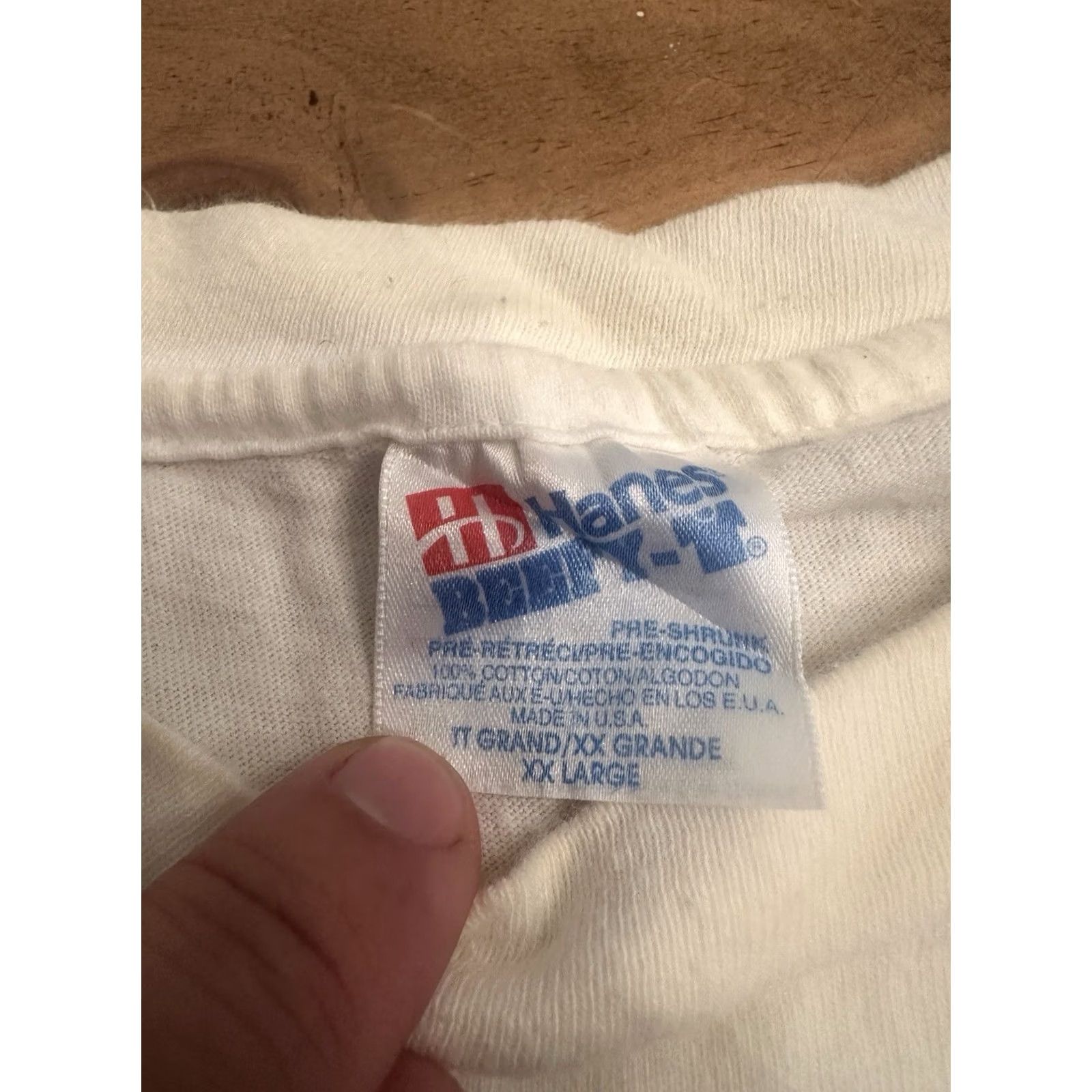 Russell Athletic VINTAGE Hanes Beefy-T T-Shirt Jersey XL Red 90s Mens Single Stitched South Los Angeles #34 Angel Size US XL / EU 56 / 4 - 4 Thumbnail