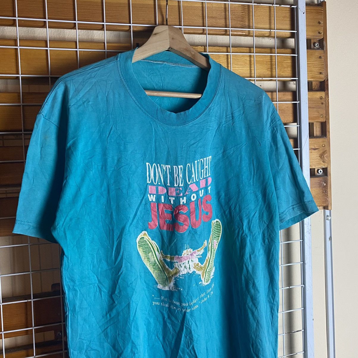 Vintage VINTAGE Don’t Be Caught Dead Without Jesus Tee Size US L / EU 52-54 / 3 - 3 Thumbnail