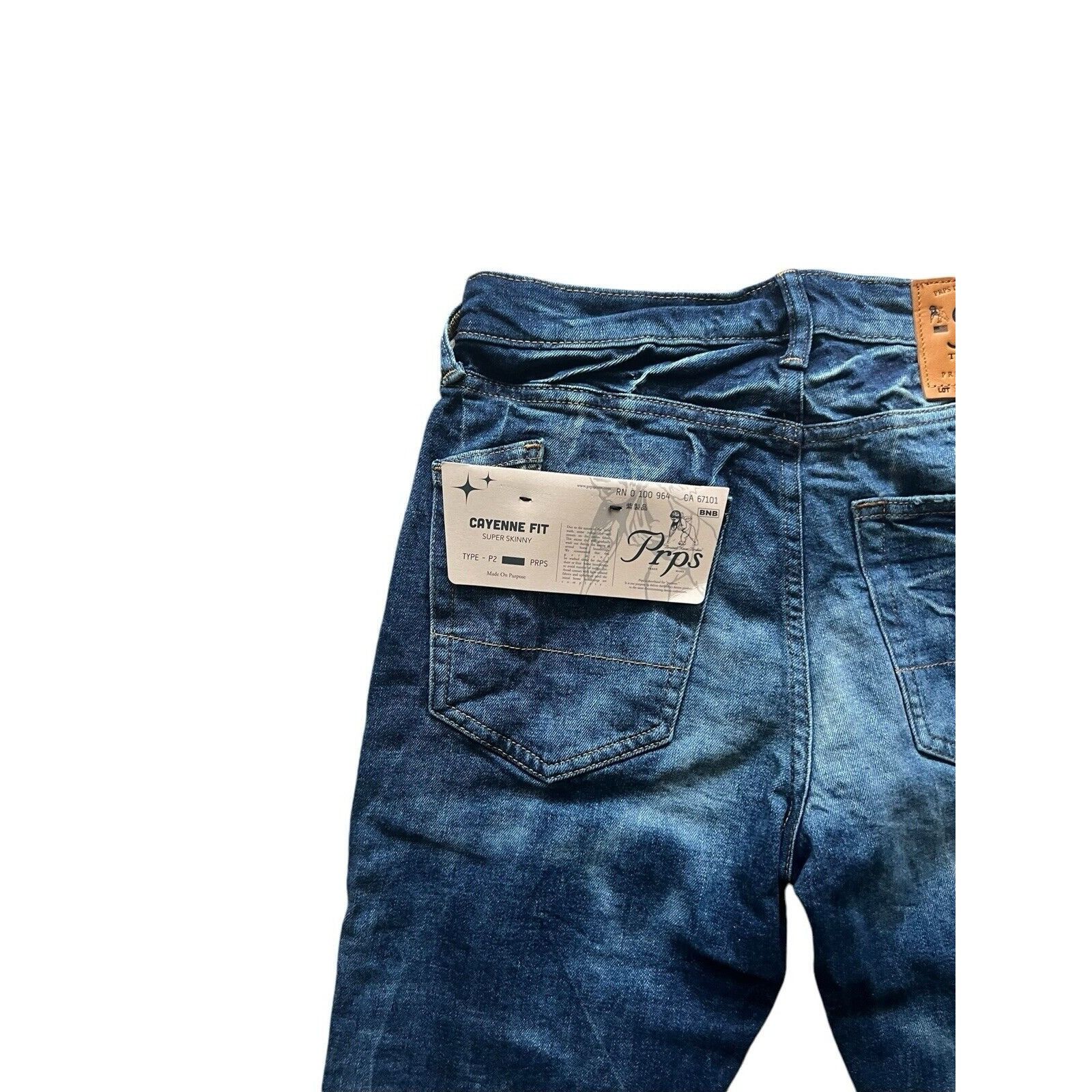 Prps PRPS Cayenne Skinny Fit Men's Stretch Jeans Blue Size 29/32 Size US 29 - 8 Thumbnail