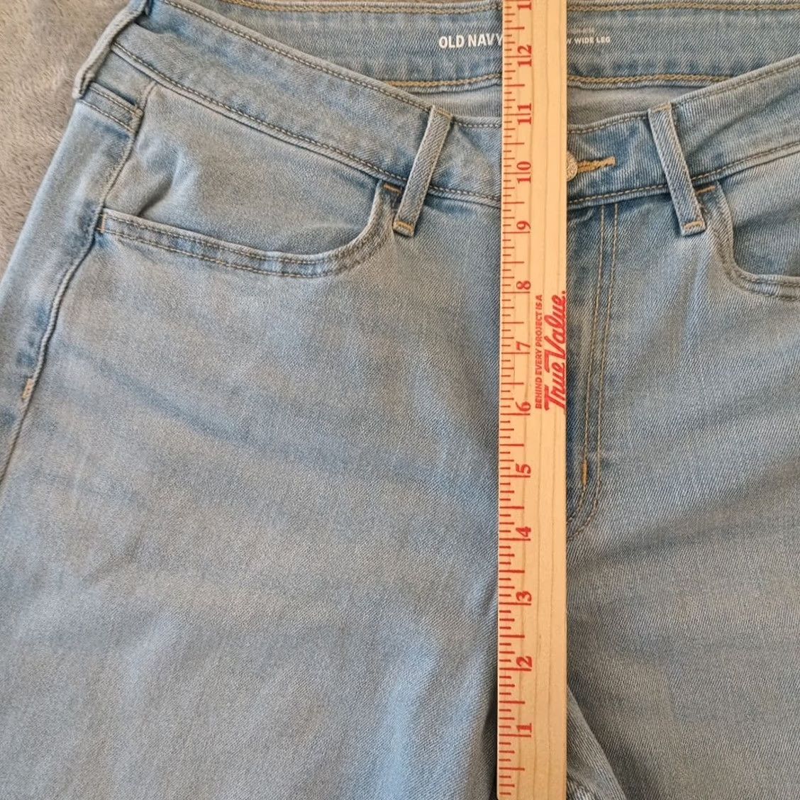 Old Navy Old Navy Jeans Womens Size 8 Blue Light Wash Stretch Wide-Leg 28x30 Denim Regular Inseam 30 Size 30" / US 8 / IT 44 - 4 Thumbnail