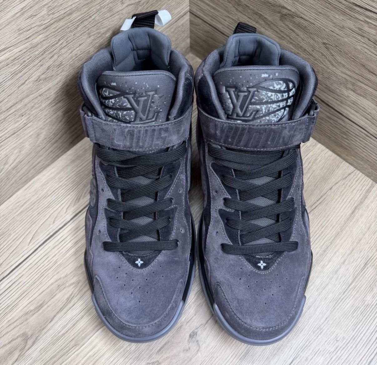 Louis Vuitton Louis Vuitton LV Trainer 2 Grey & Black Mid-Top Sneakers J41 Size US 8 / EU 41 - 1 Thumbnail