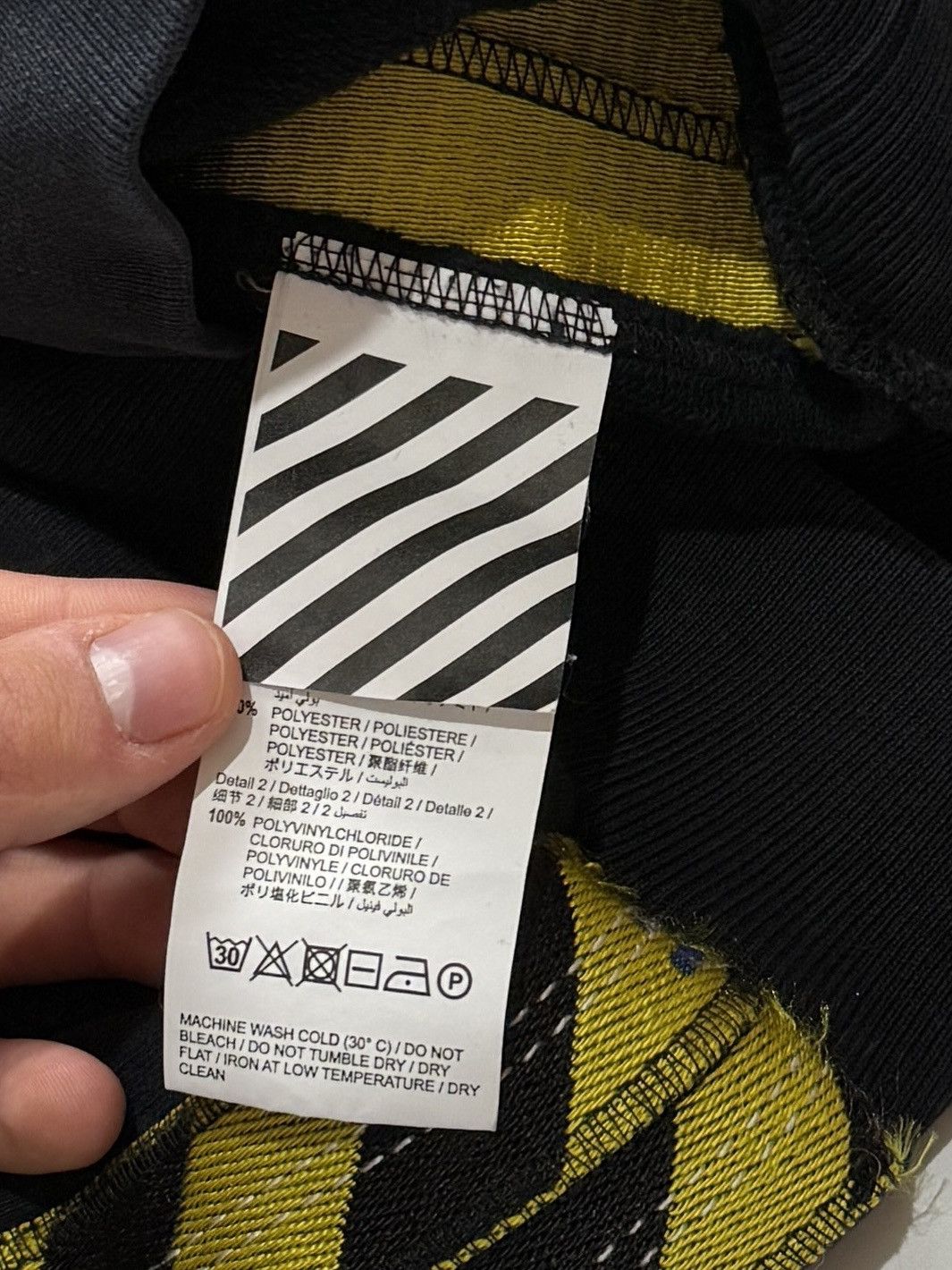 Off-White Off-White Hoodie Black yellow tape 18ss rare Size US S / EU 44-46 / 1 - 8 Thumbnail
