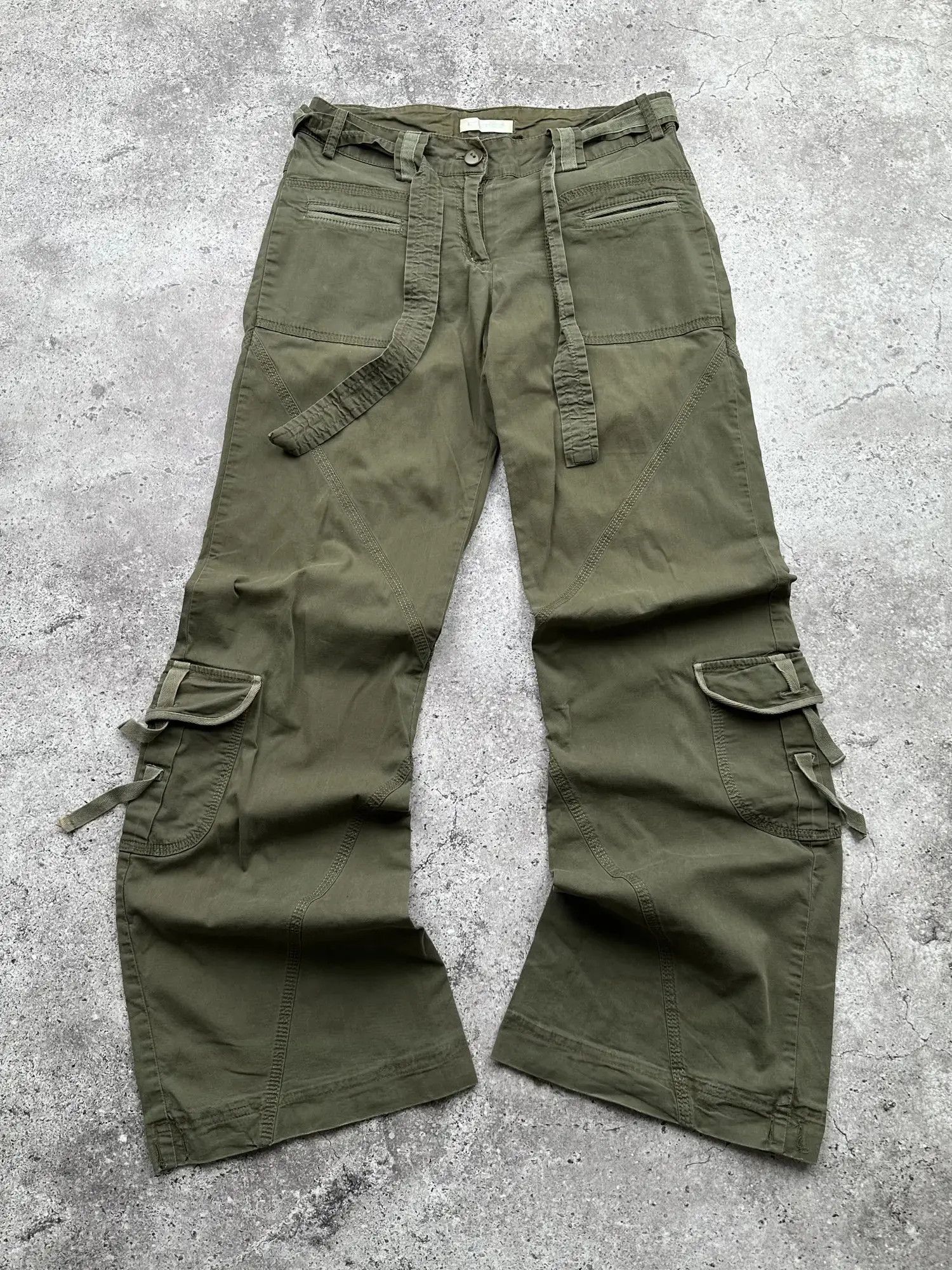 Vintage Vintage Flare Cargo Bondage Pants C353(V618) Size 25" / US 0 / IT 36 - 1 Thumbnail