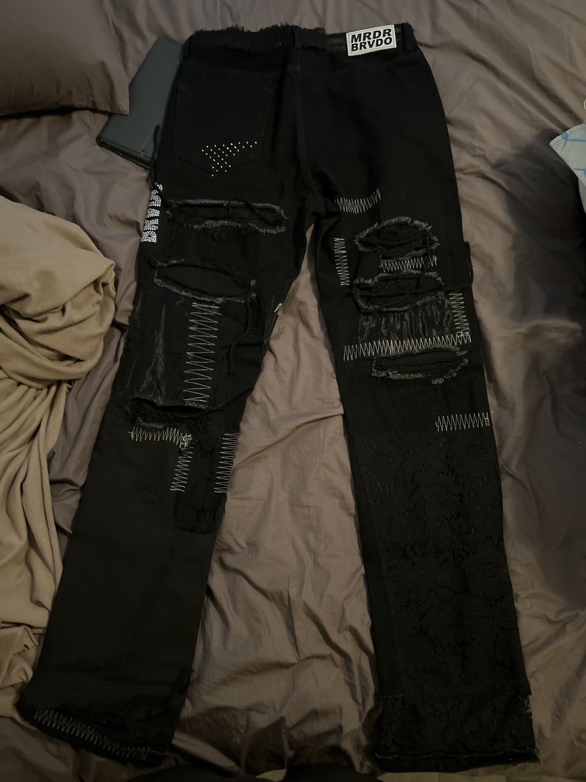 Who Decides War Mrdr brvdo bride lace denim Size US 34 / EU 50 - 3 Thumbnail