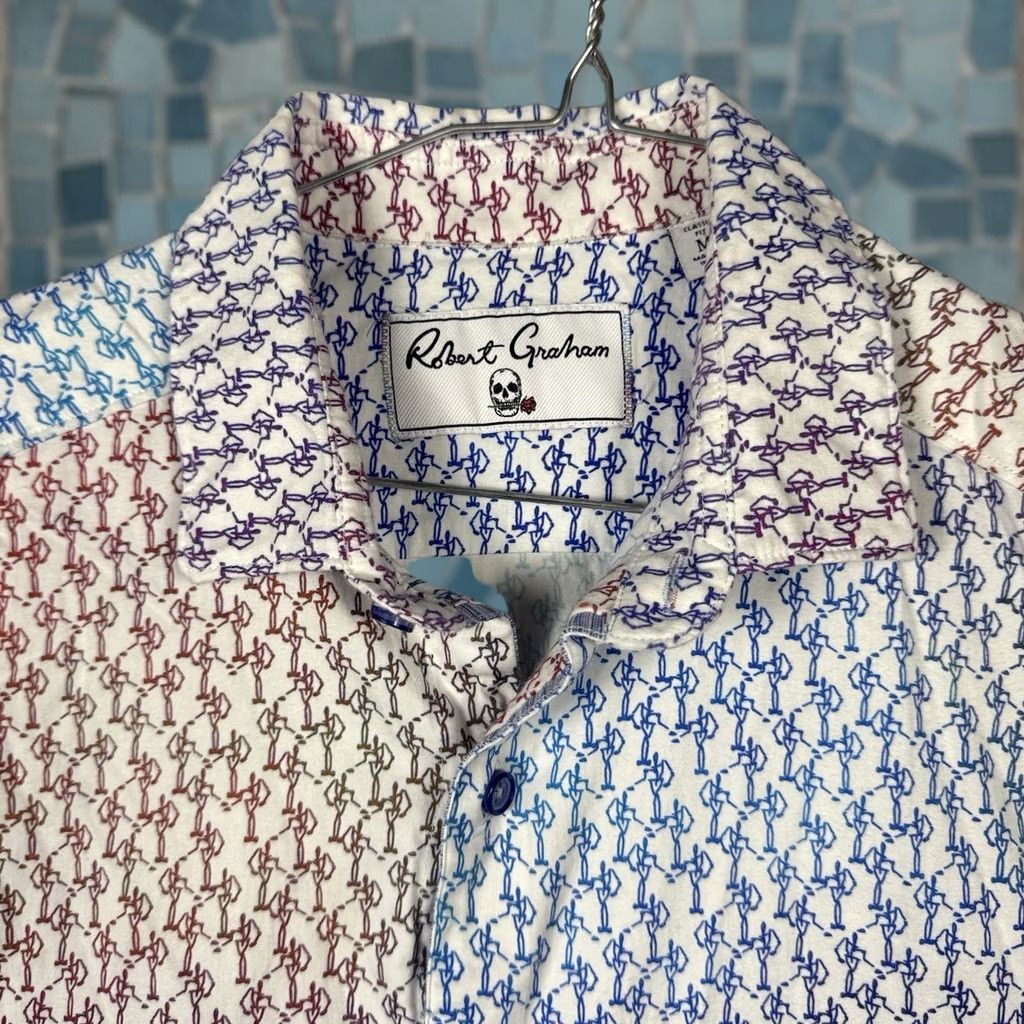Robert Graham Robert Graham Shirt Men M Dancing Flip Cuff Pastel Psychedelic Abstract Colorful Size US M / EU 48-50 / 2 - 1 Thumbnail