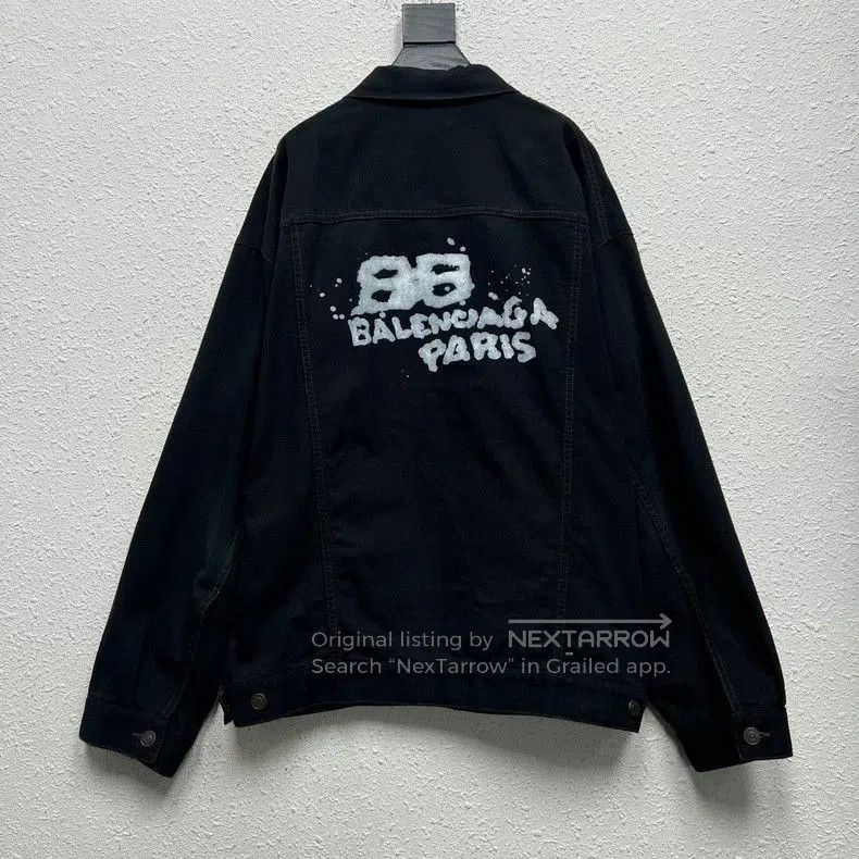 Balenciaga Balenciaga Double B Graffiti Denim Jacket. Size US XS / EU 42 / 0 - 2 Thumbnail