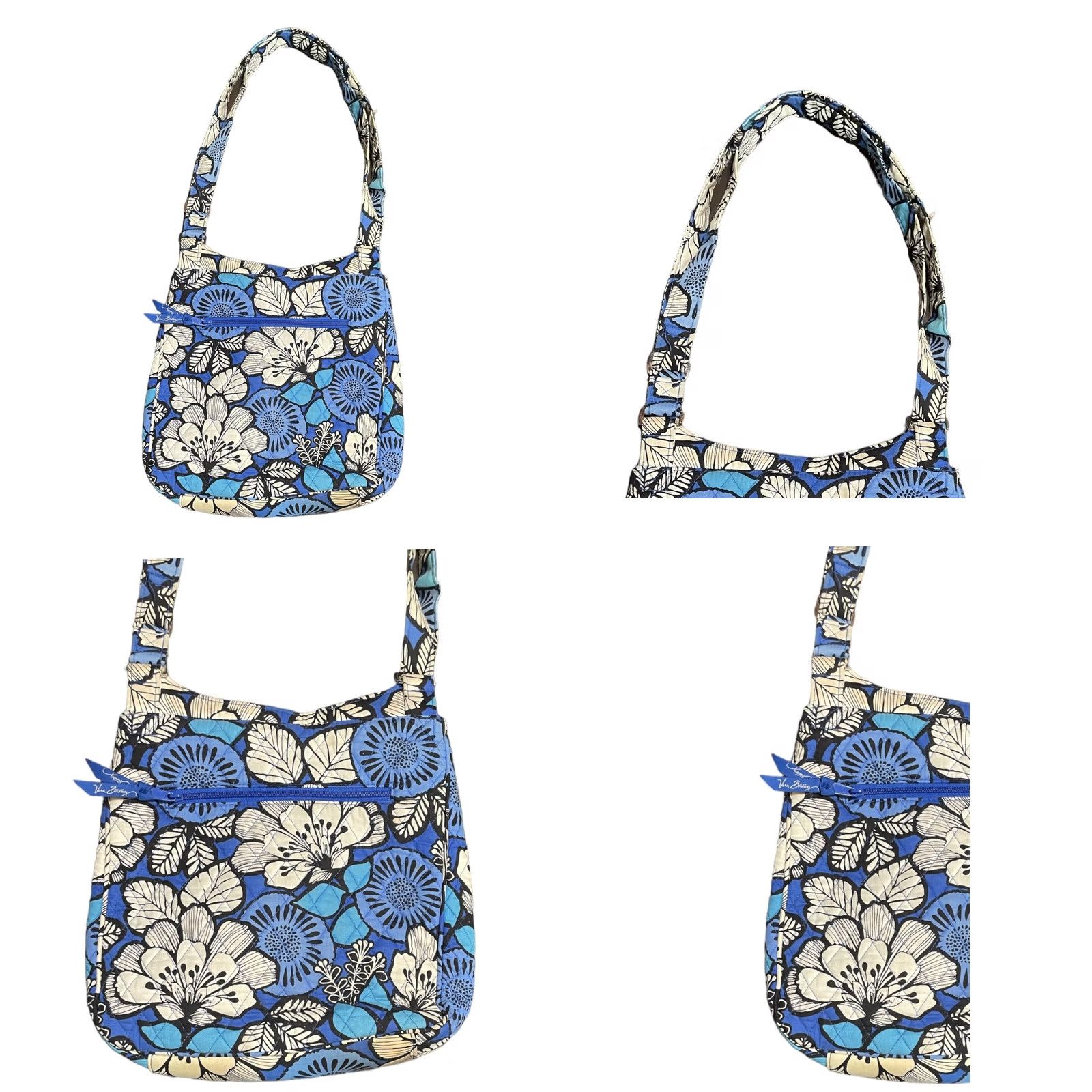 Vera Bradley Vera Bradley Bayou Crossbody Purse Blue Bayou Adjustable Strap Womens Medium Crossbody Bag Tote Size ONE SIZE - 11 Thumbnail