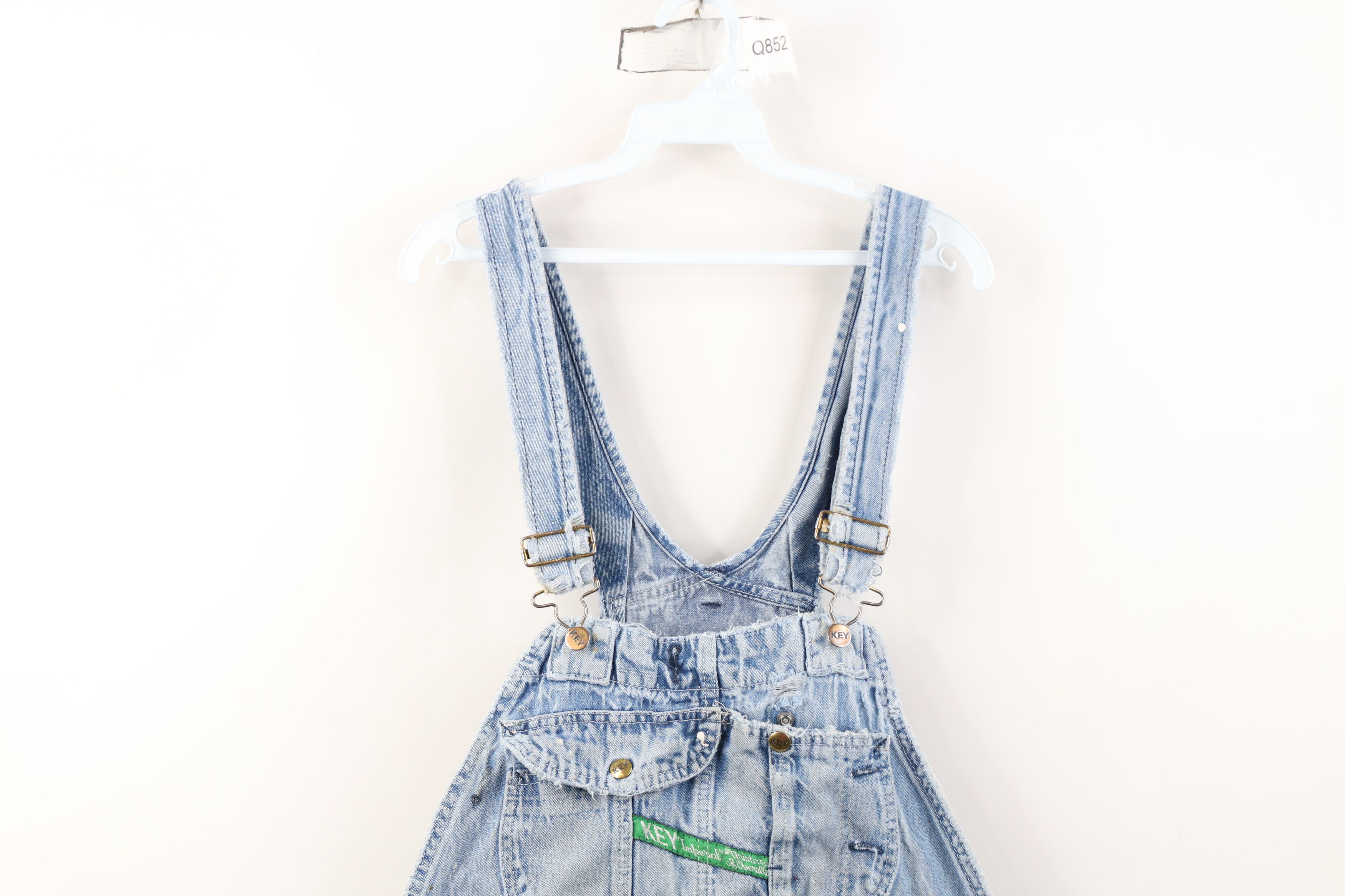 Vintage Vintage 90s Streetwear Thrashed Wide Leg Denim Jean Overalls Size US 40 / EU 56 - 2 Thumbnail
