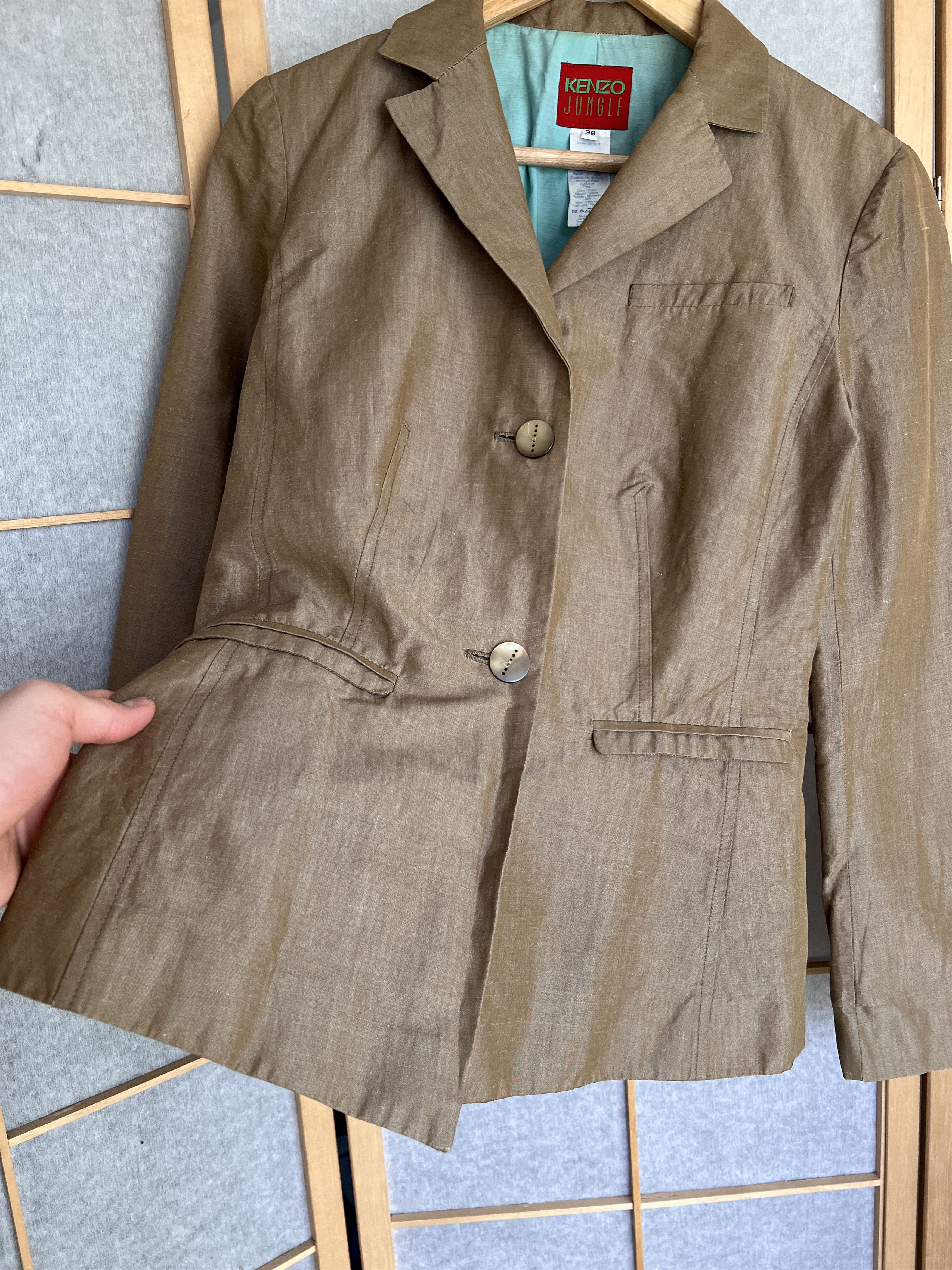 Kenzo Rare! Kenzo Jungle vintage 1990s rami blazer jacket luxury Size M / US 6-8 / IT 42-44 - 7 Thumbnail