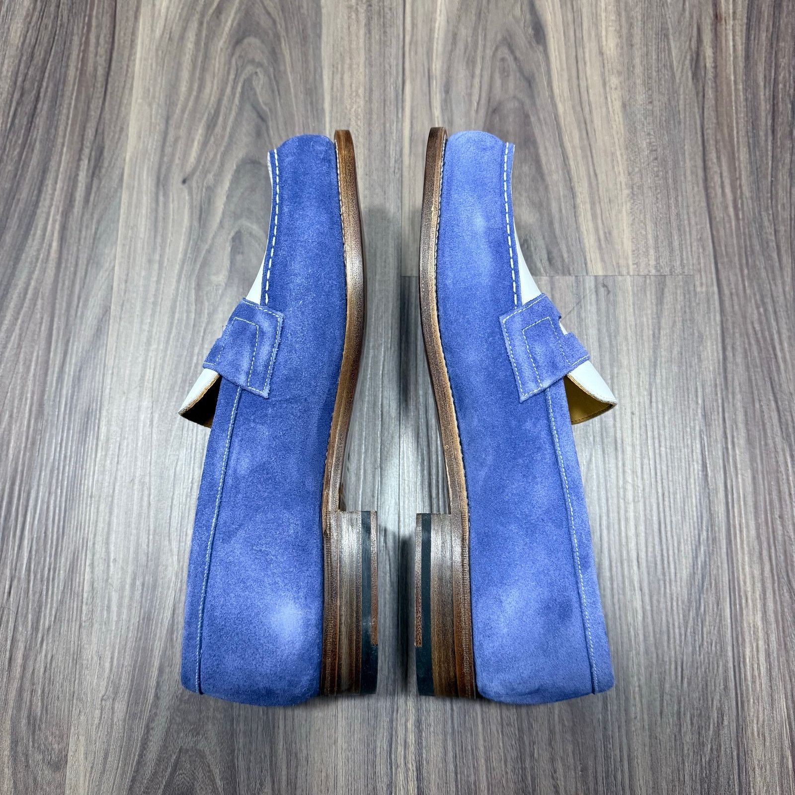 J.M. Weston NIB J.M Weston 180 Blue & White Penny Loafers Size 9US / 8UK Size US 9 / EU 42 - 6 Thumbnail