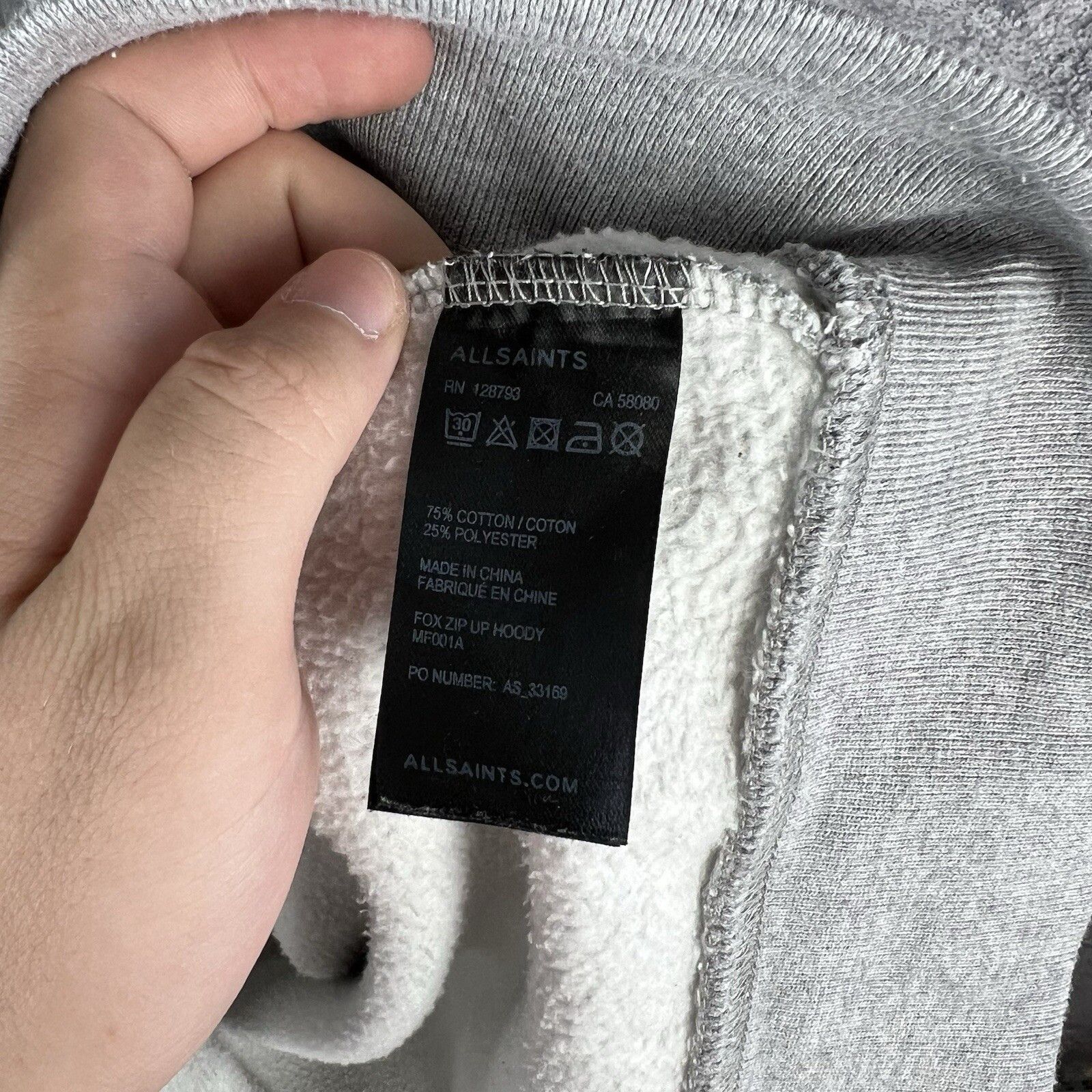 Allsaints Allsaints Zip Hoodie Men's Size L Long Sleeve Size US L / EU 52-54 / 3 - 3 Thumbnail