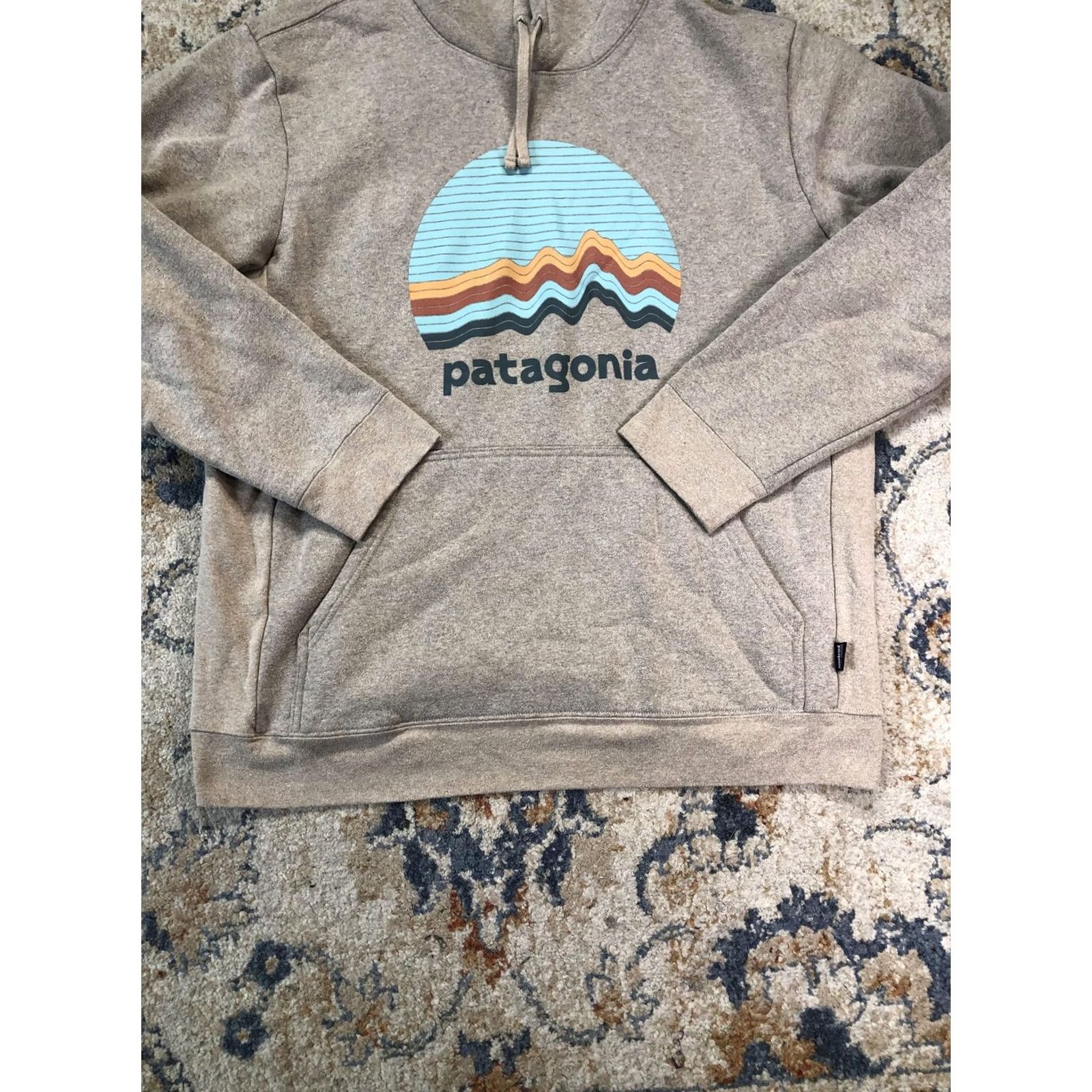 Patagonia Patagonia Hoodie Mens XL Beige Geologers Graphic Logo Fleece Pullover with Kangaroo Pocket (Hooded) Holiday Fall Casual Outdoor Size US XL / EU 56 / 4 - 5 Thumbnail