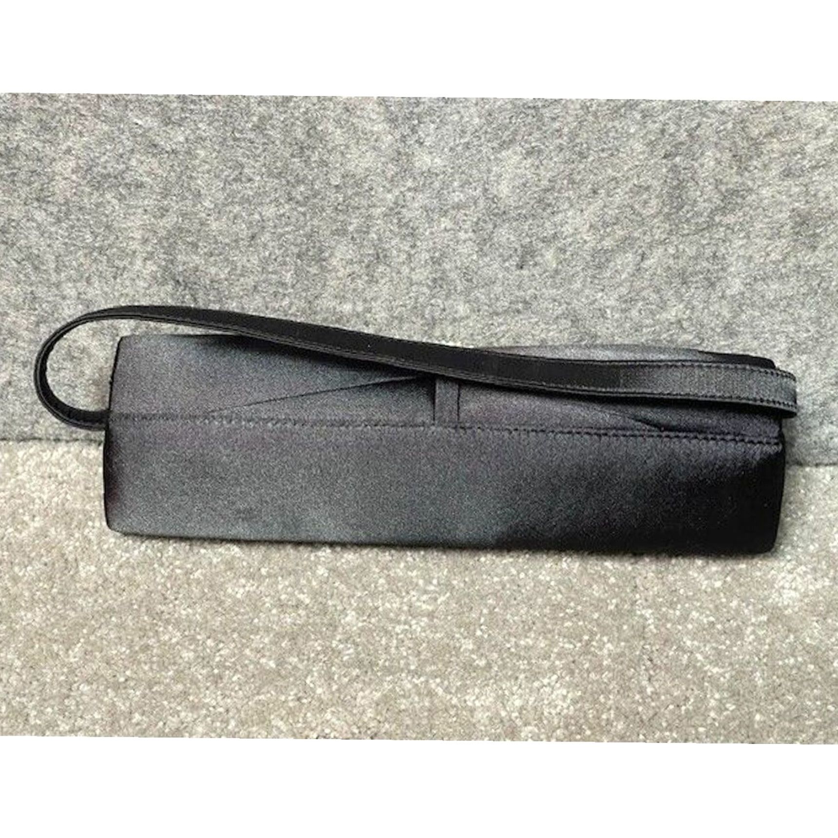 Vintage VINTAGE Black Satin Evening Shoulder Bag Old Hollywood Glam Formal Prom Size ONE SIZE - 3 Thumbnail