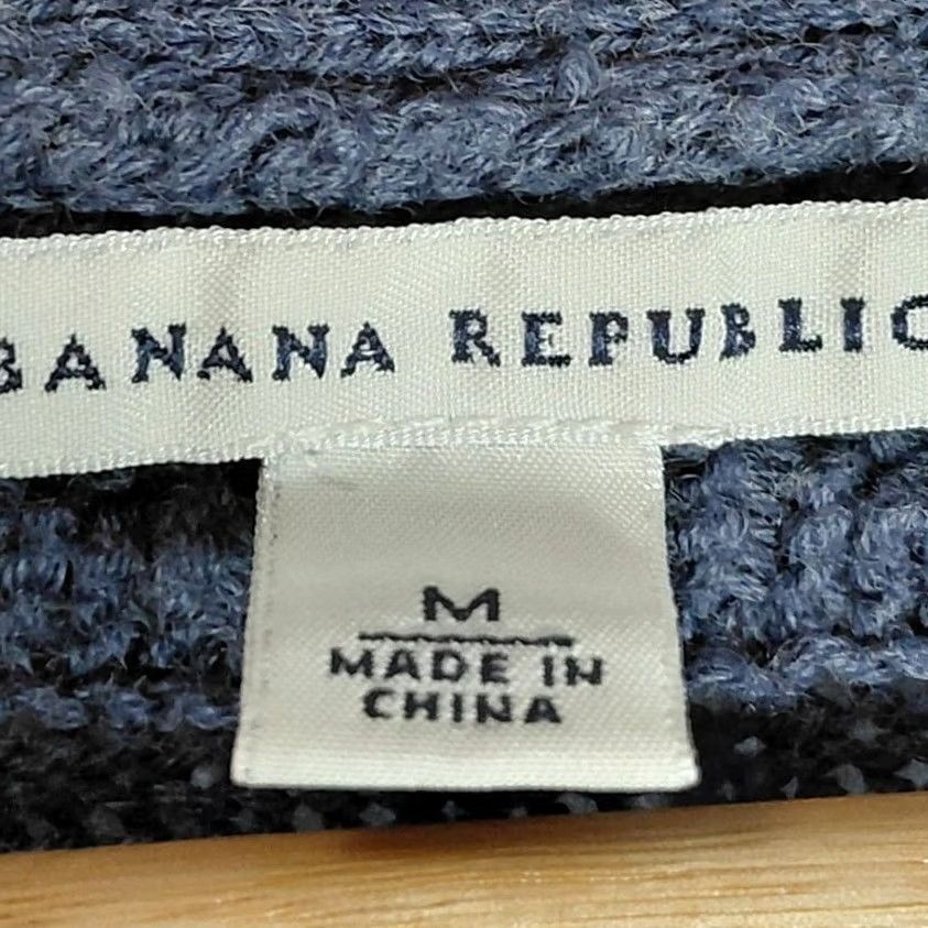 Banana Republic BANANA REPUBLIC Cardigan Adult M Blue Cotton Wool Blend Knit Long Sleeve Solid Casual Travel Size M / US 6-8 / IT 42-44 - 3 Thumbnail