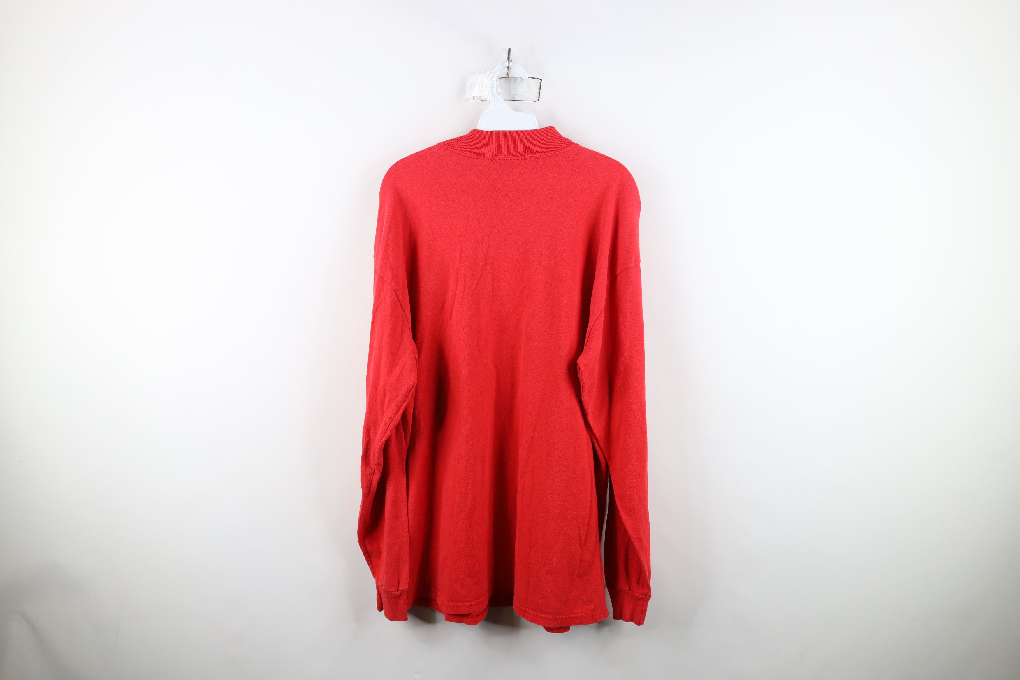 Vintage Vintage 90s Streetwear Mock Neck Long Sleeve T-Shirt Red Size US XL / EU 56 / 4 - 9 Thumbnail