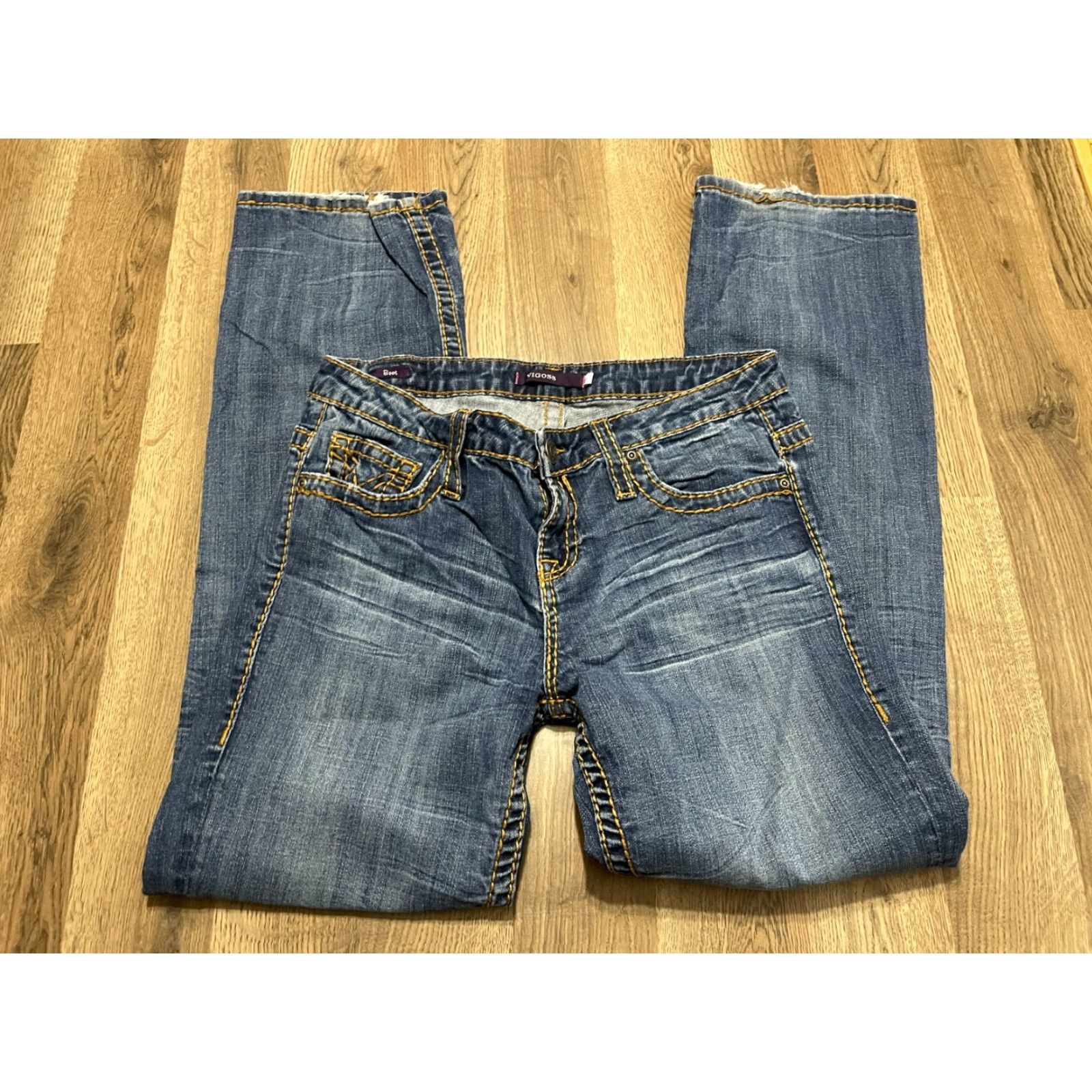 Vintage VIGOSS Jeans Women's 13 Blue Denim Straight Pockets Regular Inseam 30.5 in Vintage No Size 34" / US 12 / IT 48 - 2 Thumbnail